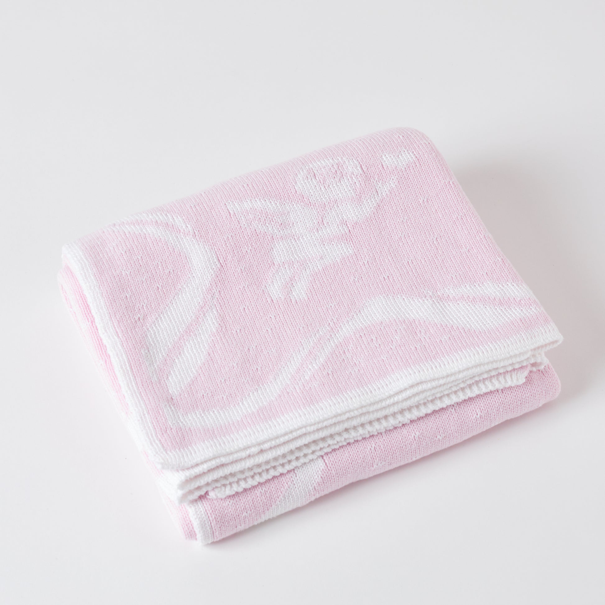 Pink Reversible Cherubs and Ribbons Baby Blanket