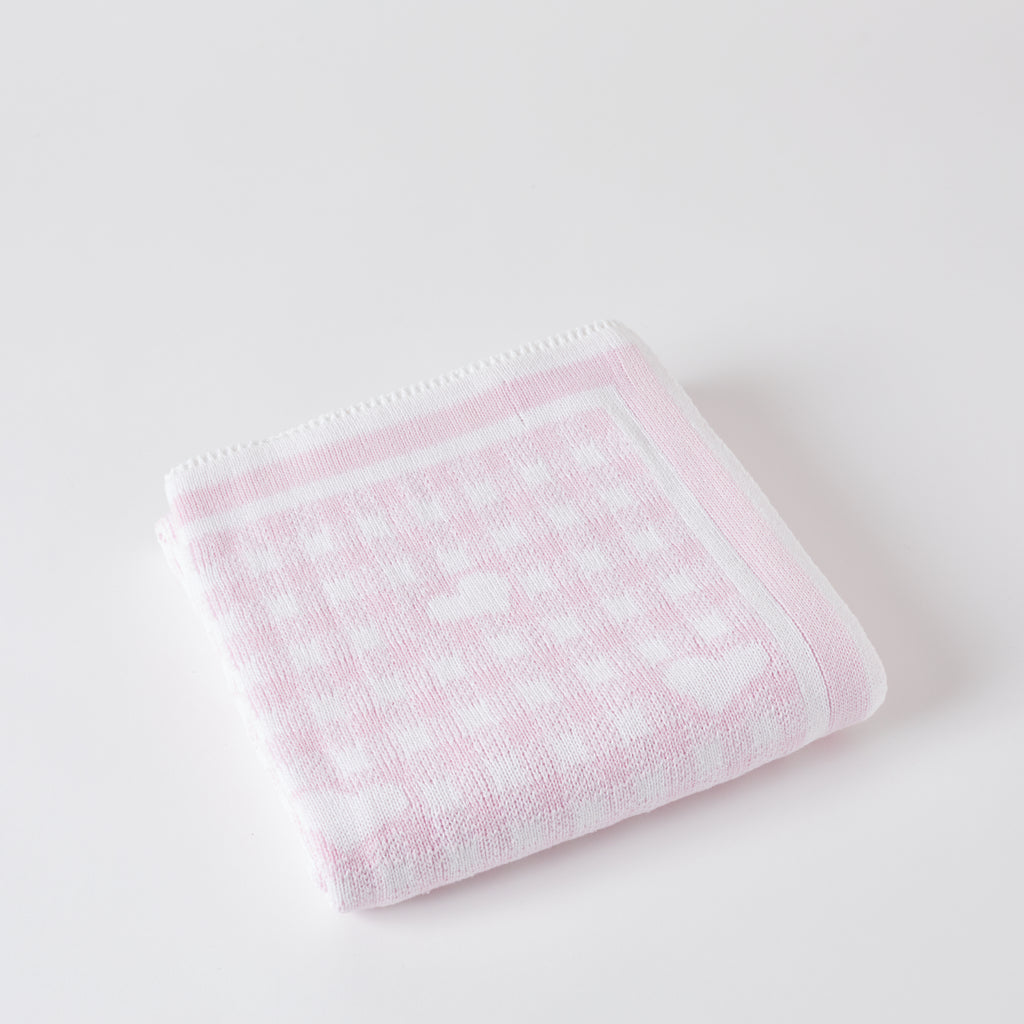 Gingham and Hearts Reversible Baby Blanket image 2
