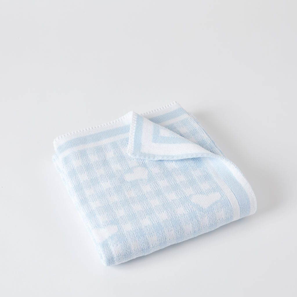 Gingham and Hearts Reversible Baby Blanket image 1