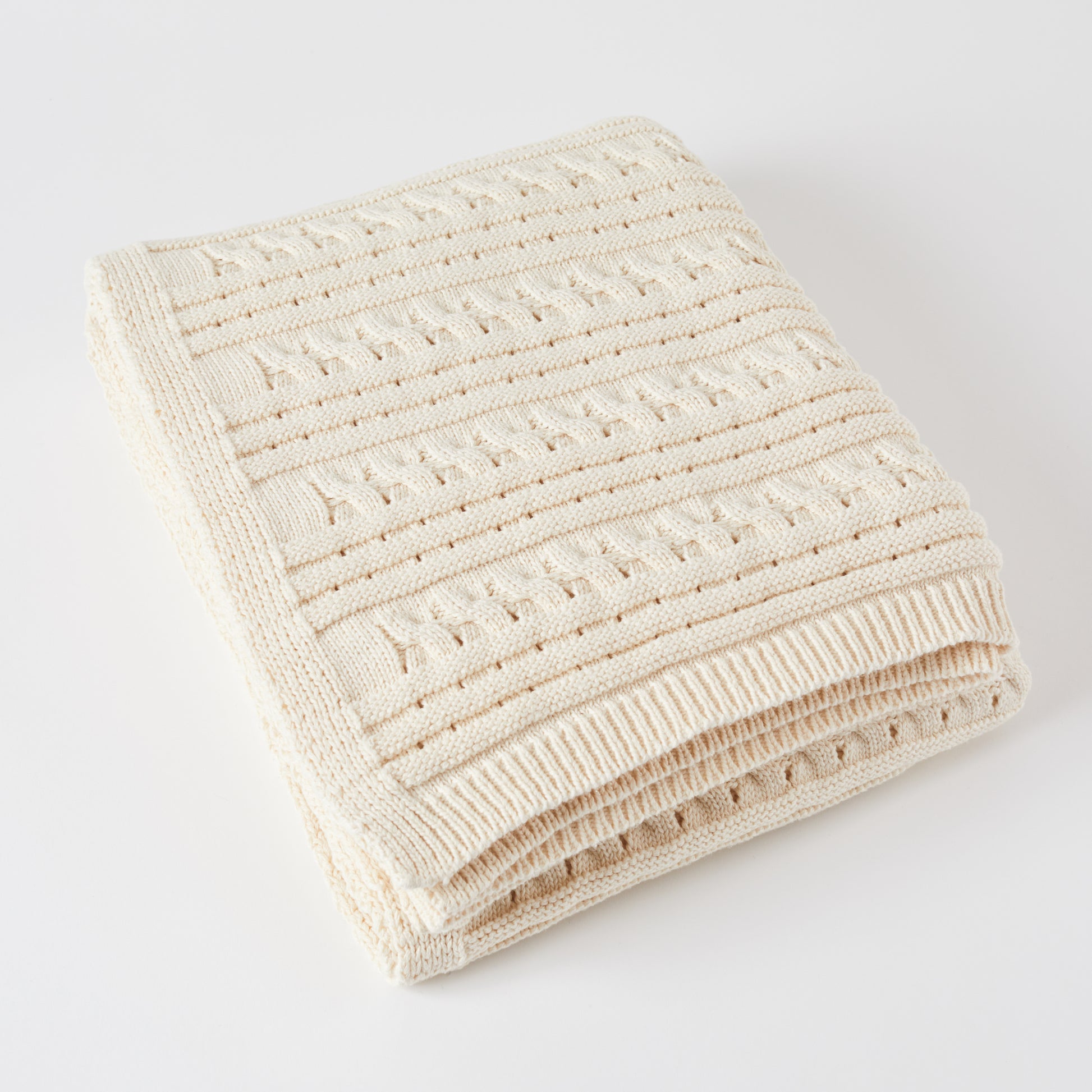 Cable and Pointelle 5gg Throw Blanket
