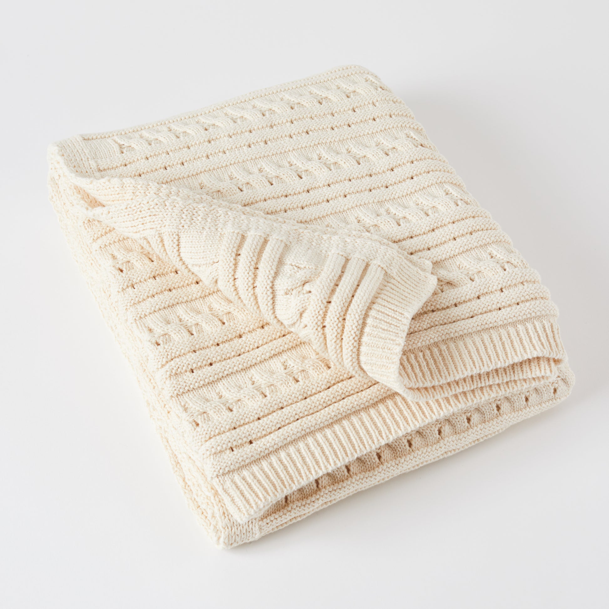 Cable and Pointelle 5gg Throw Blanket