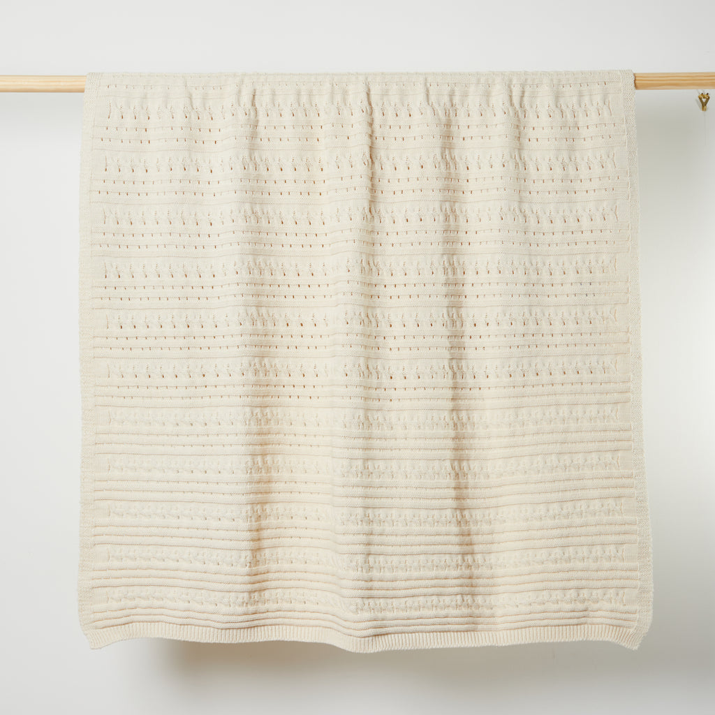 Cable and Pointelle 5gg Throw Blanket
