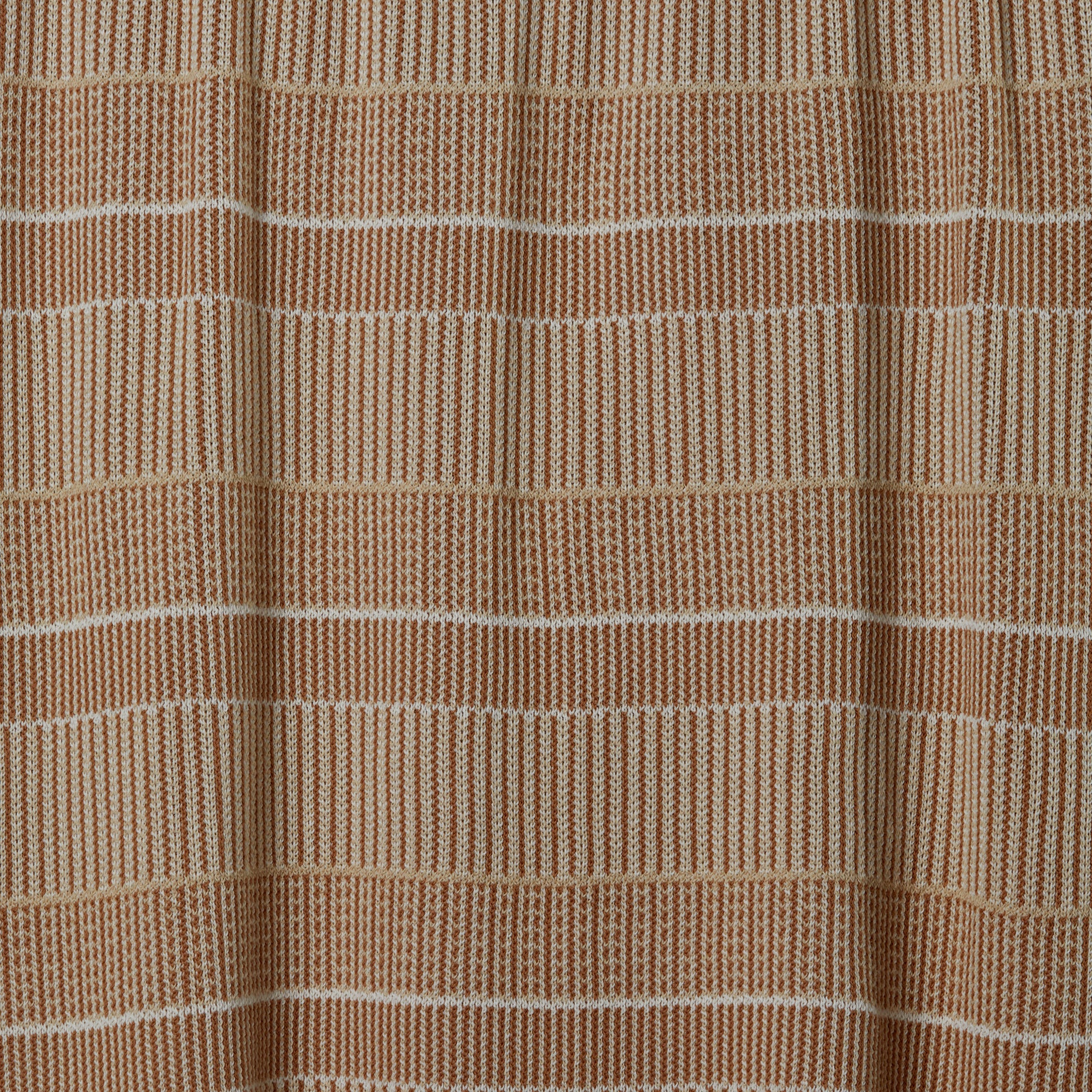 Natural/Russet Lofty Stripe Cotton Throw Blanket