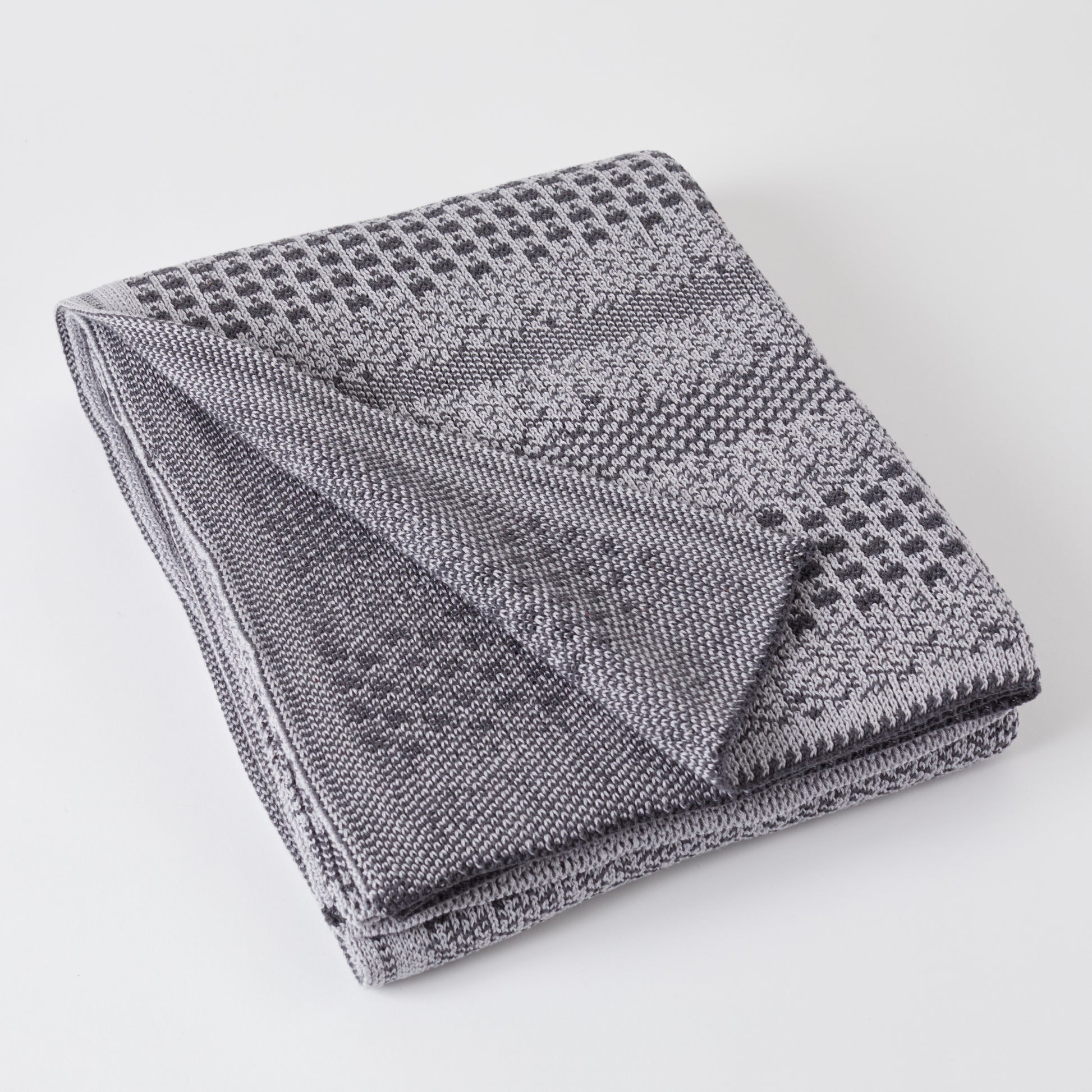 Lt Grey/Dk Grey Pixels Throw Blanket