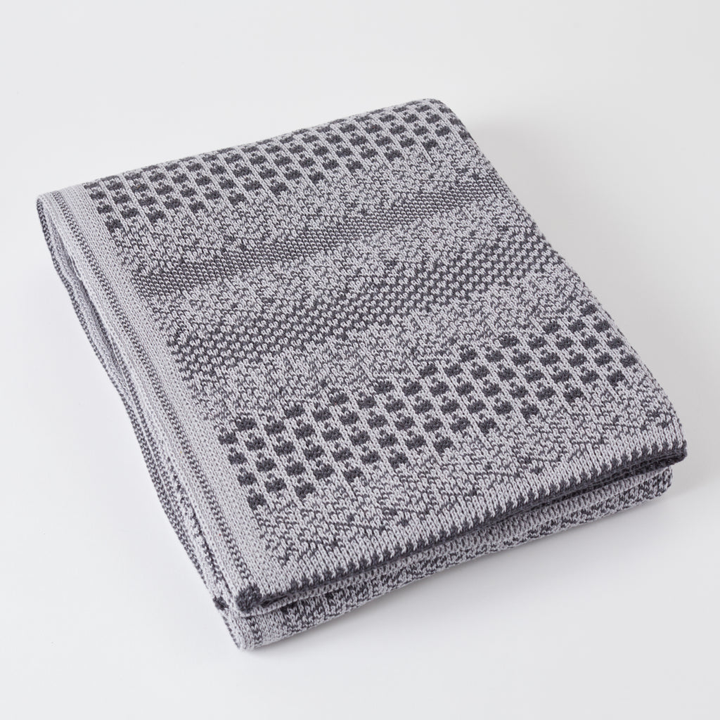 Lt Grey/Dk Grey Pixels Throw Blanket
