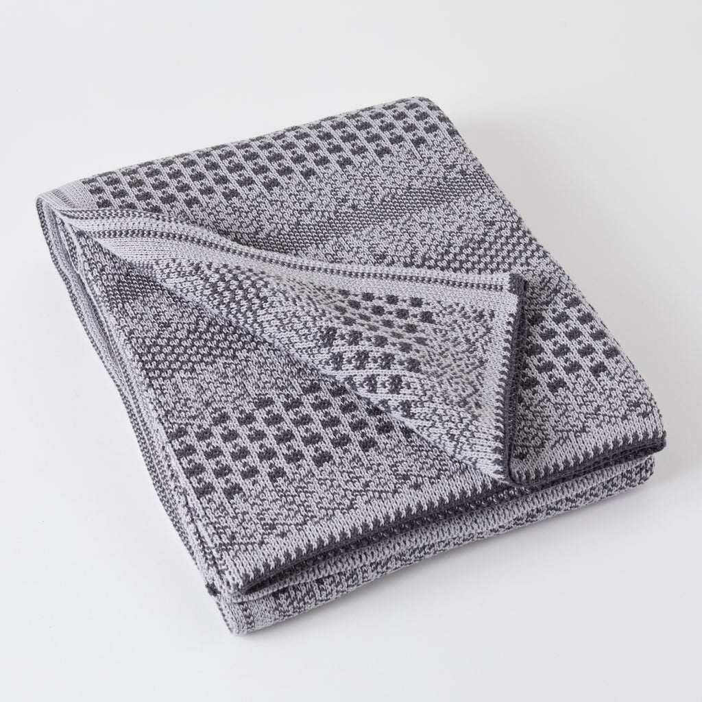 Lt Grey/Dk Grey Pixels Throw Blanket