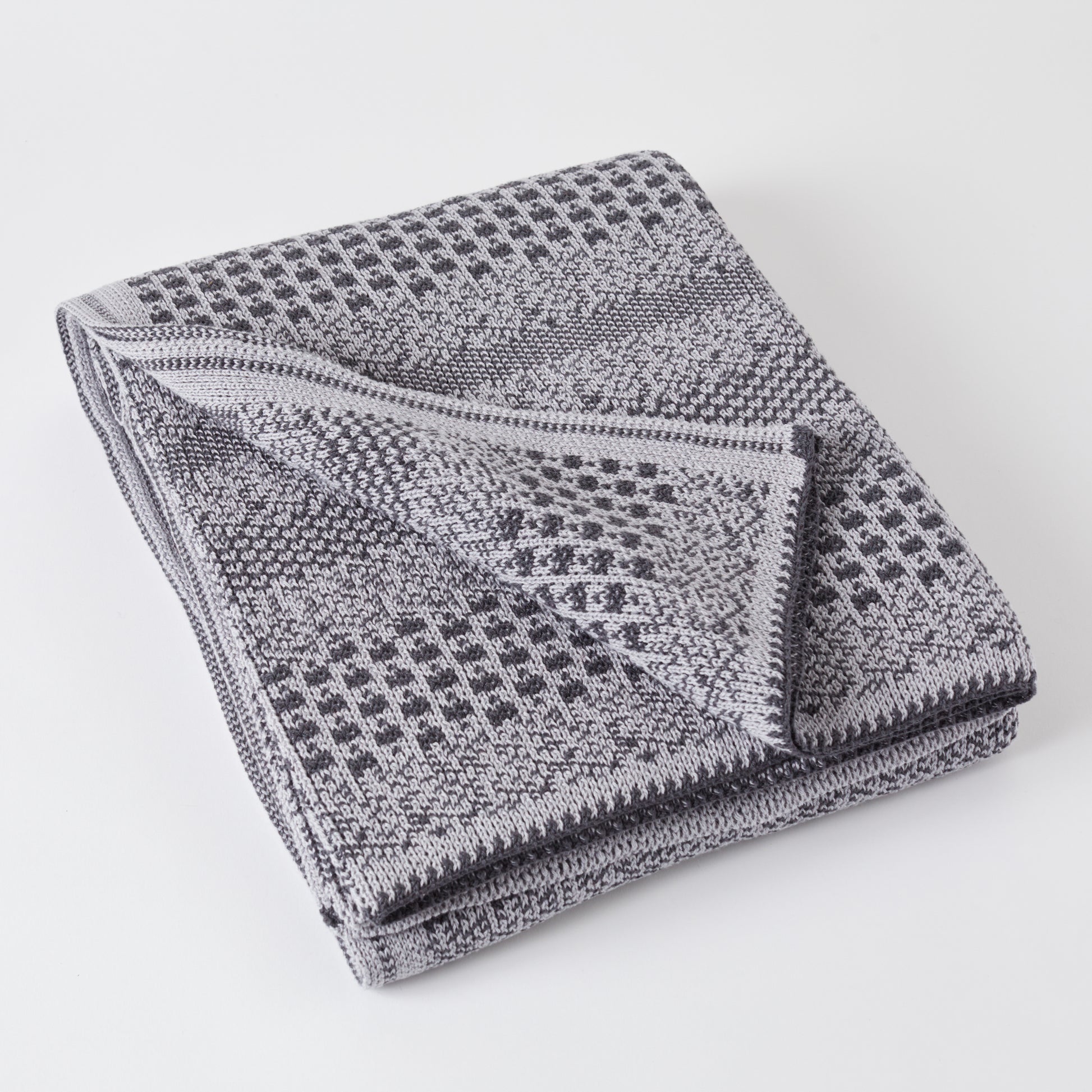 Lt Grey/Dk Grey Pixels Throw Blanket