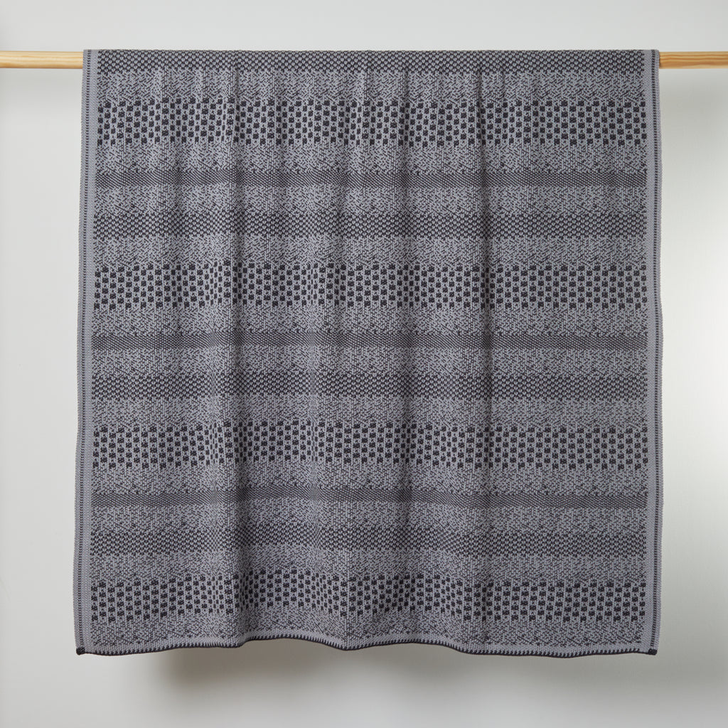 Lt Grey/Dk Grey Pixels Throw Blanket