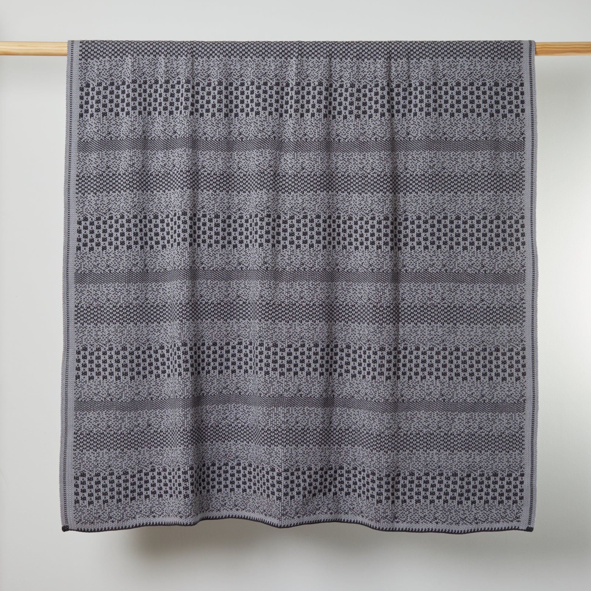 Lt Grey/Dk Grey Pixels Throw Blanket