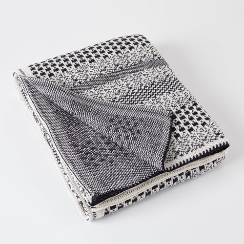 Black/White Pixels Throw Blanket