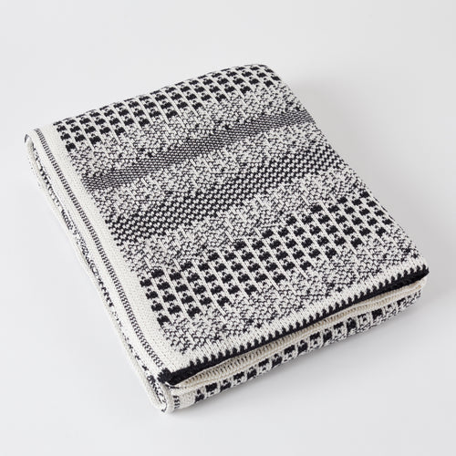 Black/White Pixels Throw Blanket