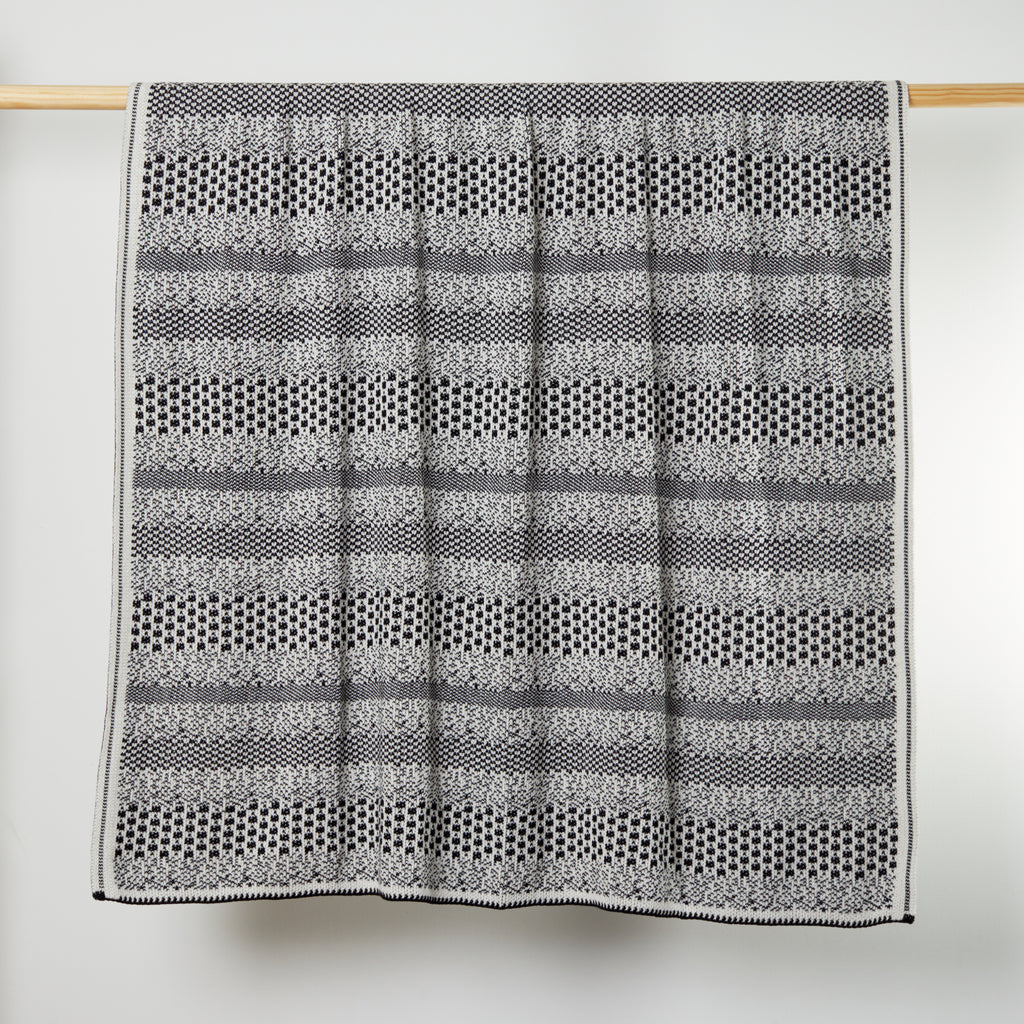 Black/White Pixels Throw Blanket