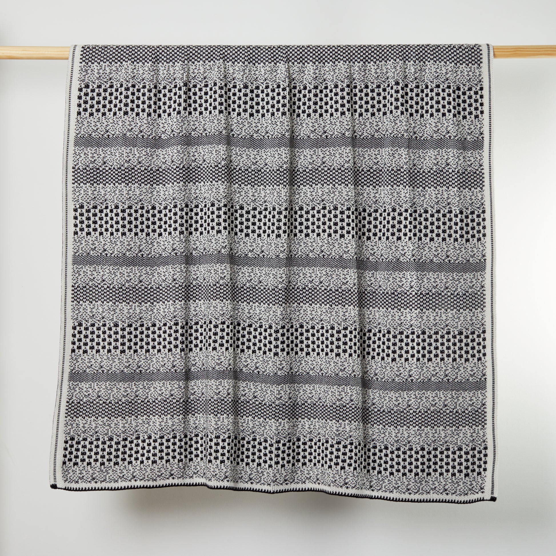 Black/White Pixels Throw Blanket