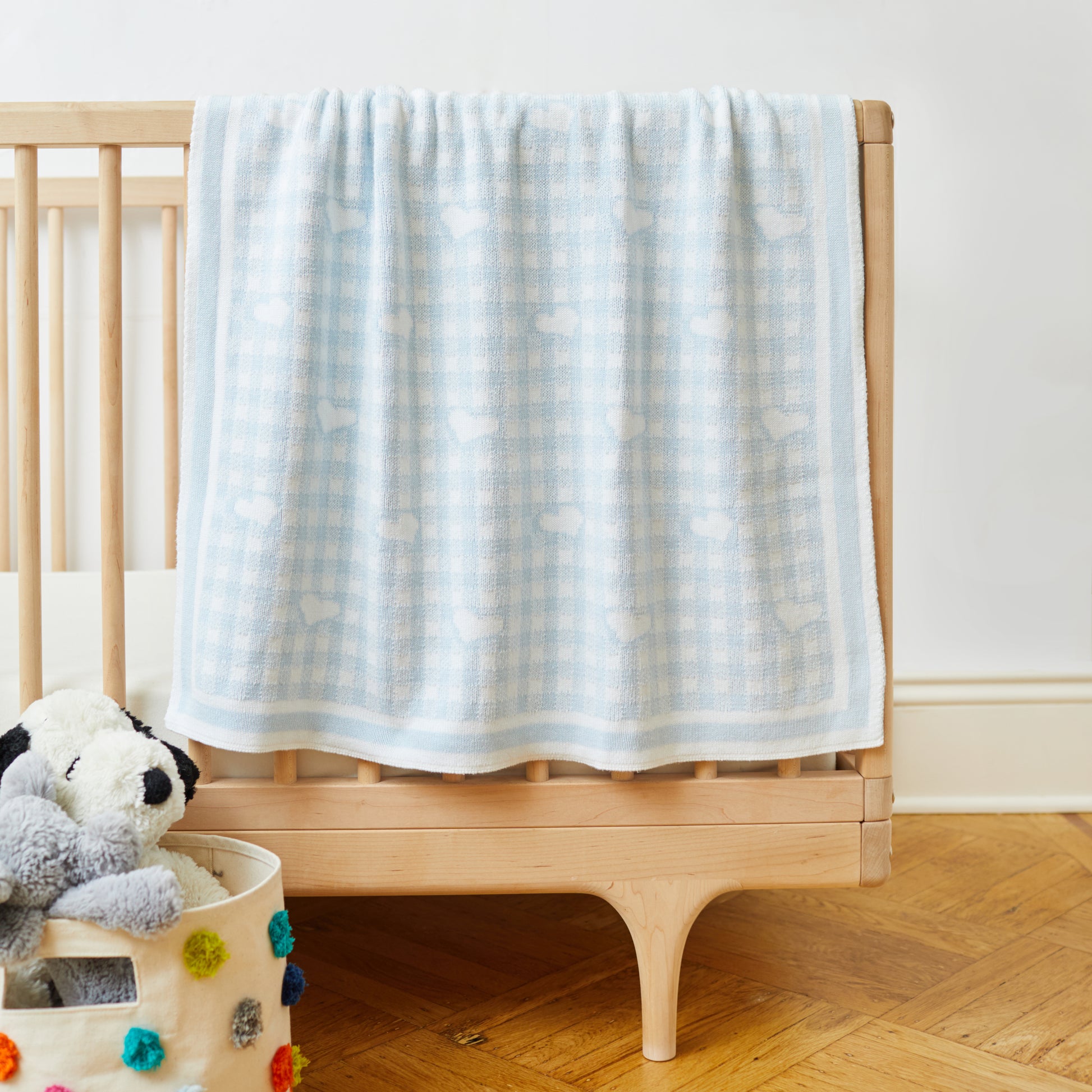 Gingham and Hearts Reversible Baby Blanket image 4