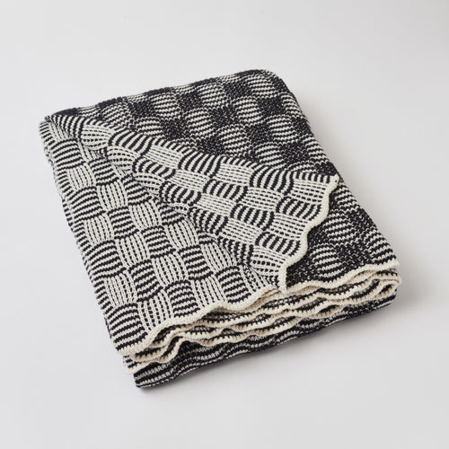 Black Classic Pop Cotton Throw Blanket