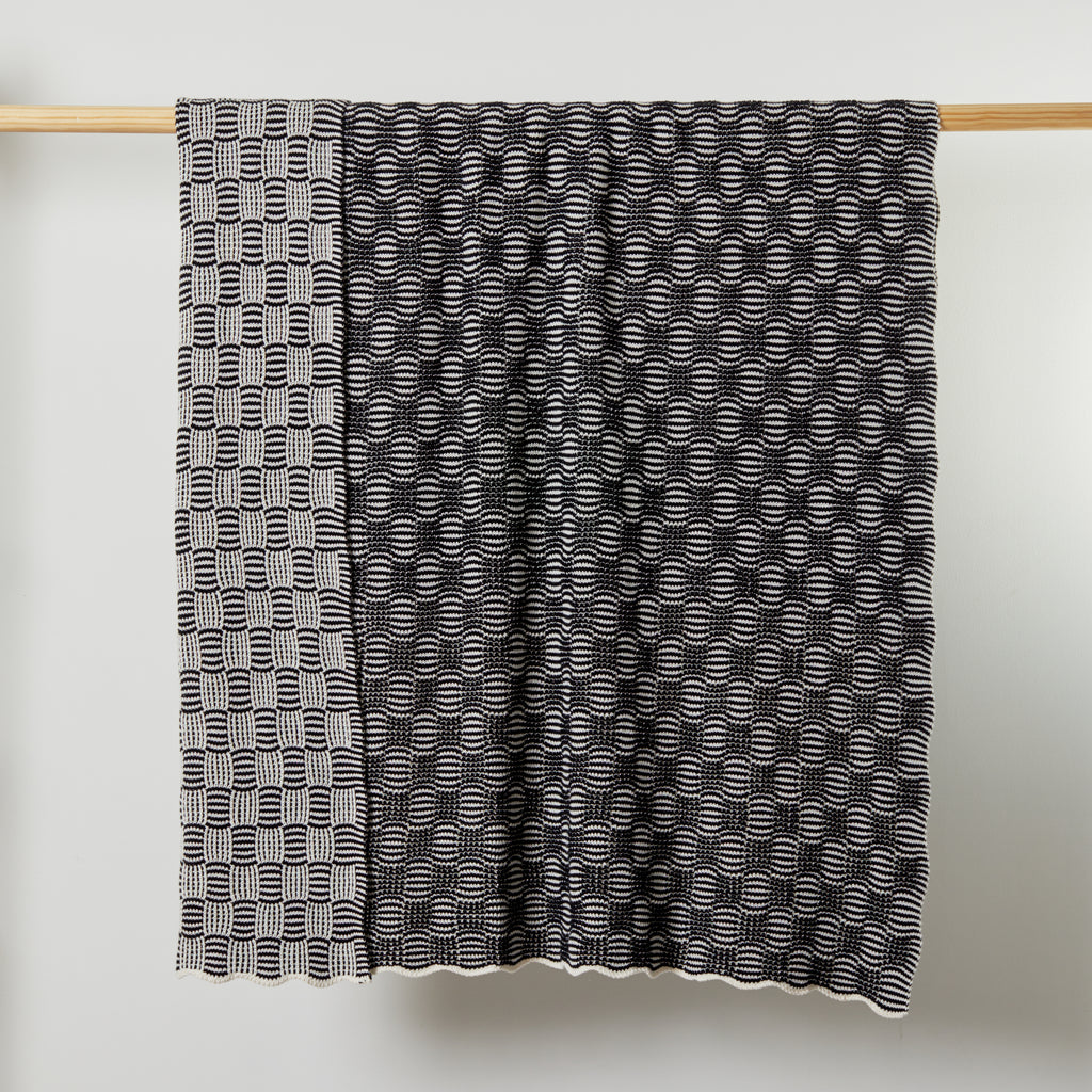 Black Classic Pop Cotton Throw Blanket