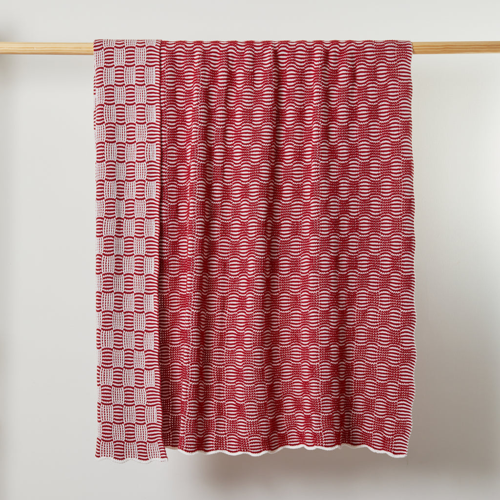 Red Blue Classic Pop Cotton Throw Blanket