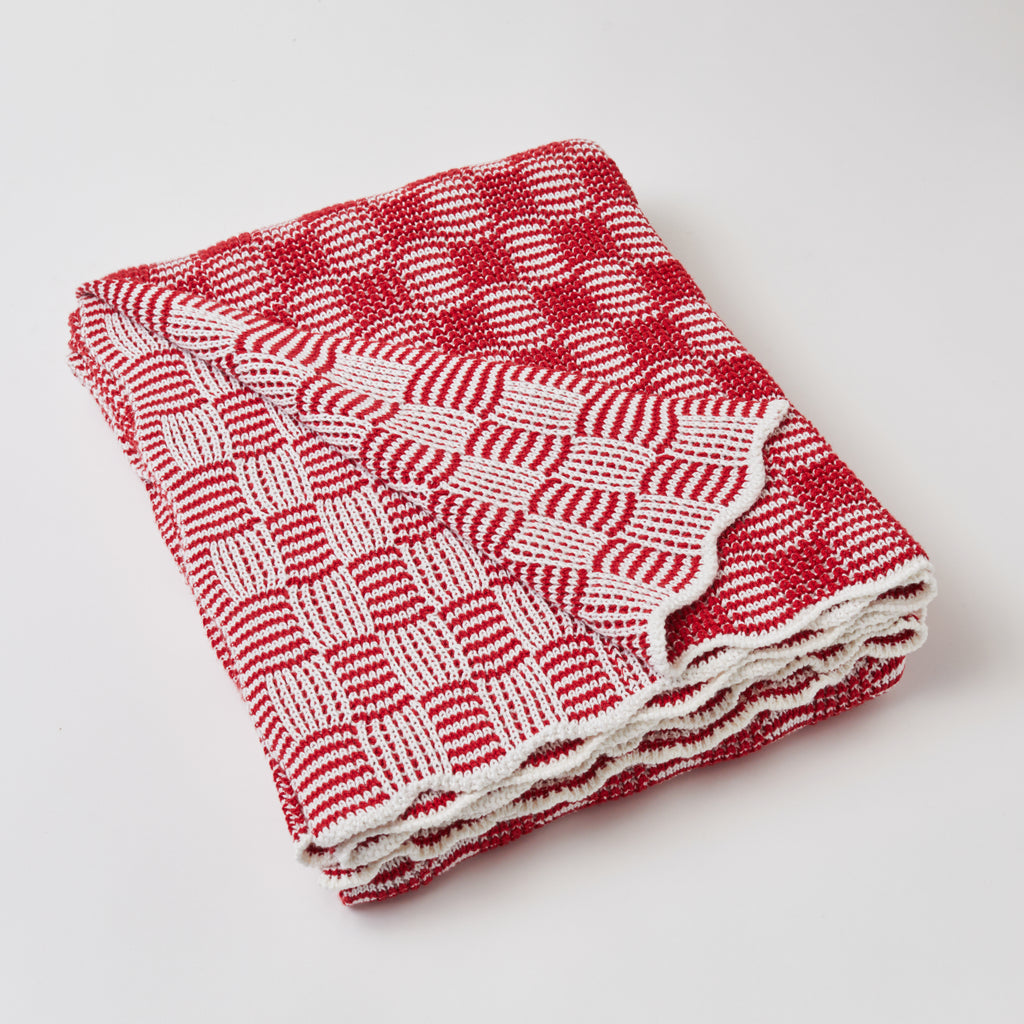 Red Blue Classic Pop Cotton Throw Blanket