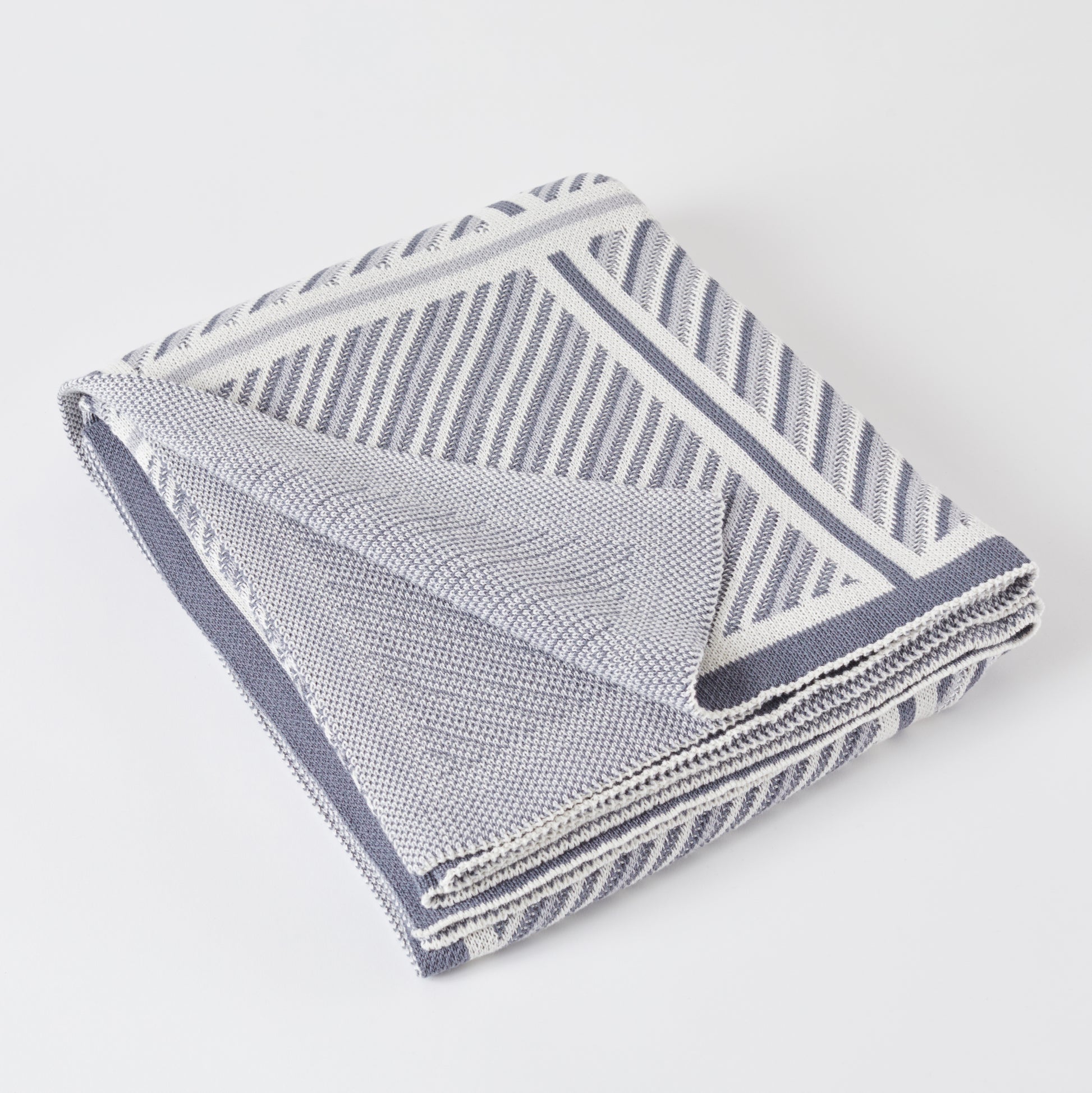 Dark Grey Combo Classic Crossings Cotton Throw Blanket