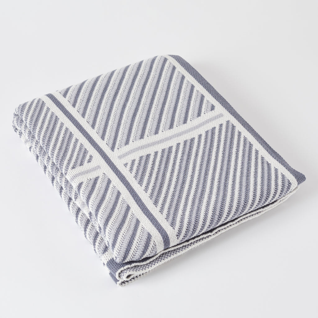 Dark Grey Combo Classic Crossings Cotton Throw Blanket