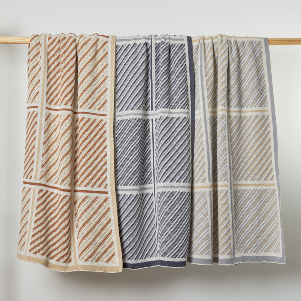 Light Grey Combo Classic Crossings Cotton Throw