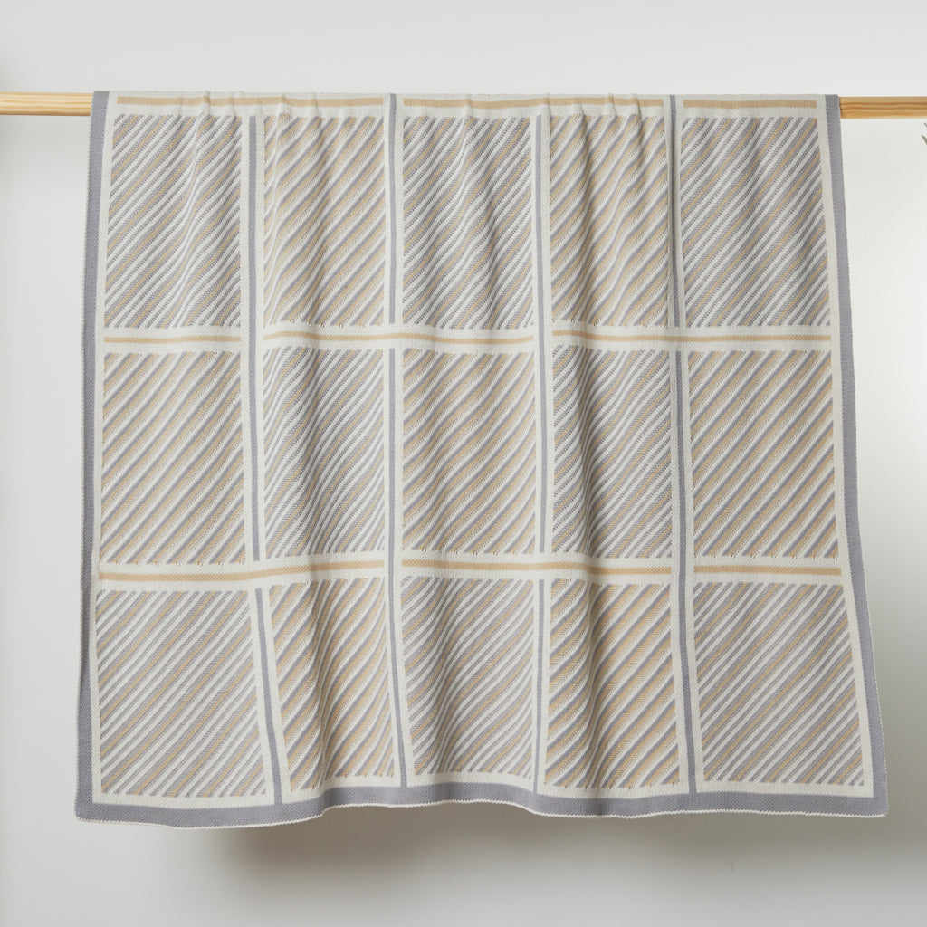 Light Grey Combo Classic Crossings Cotton Throw
