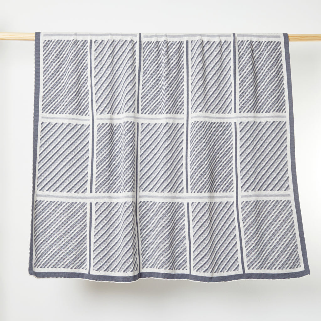 Dark Grey Combo Classic Crossings Cotton Throw Blanket