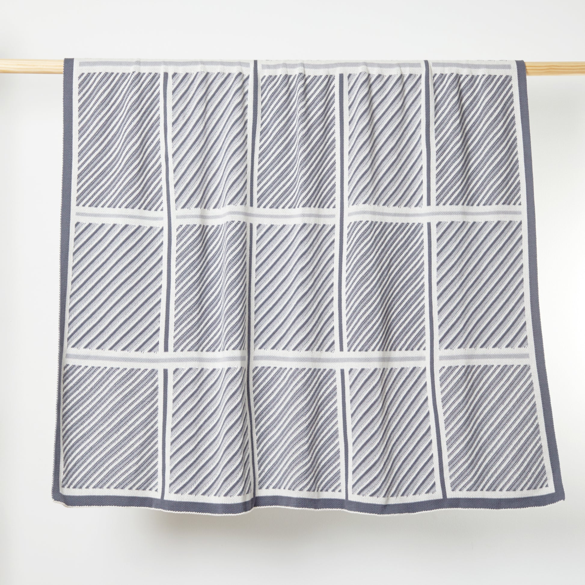 Dark Grey Combo Classic Crossings Cotton Throw Blanket