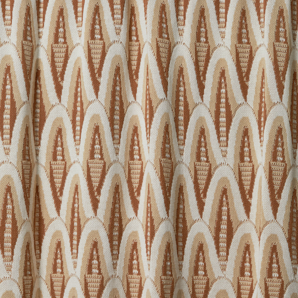 Russet/Tan Deco Skyscraper Cotton Throw Blanket