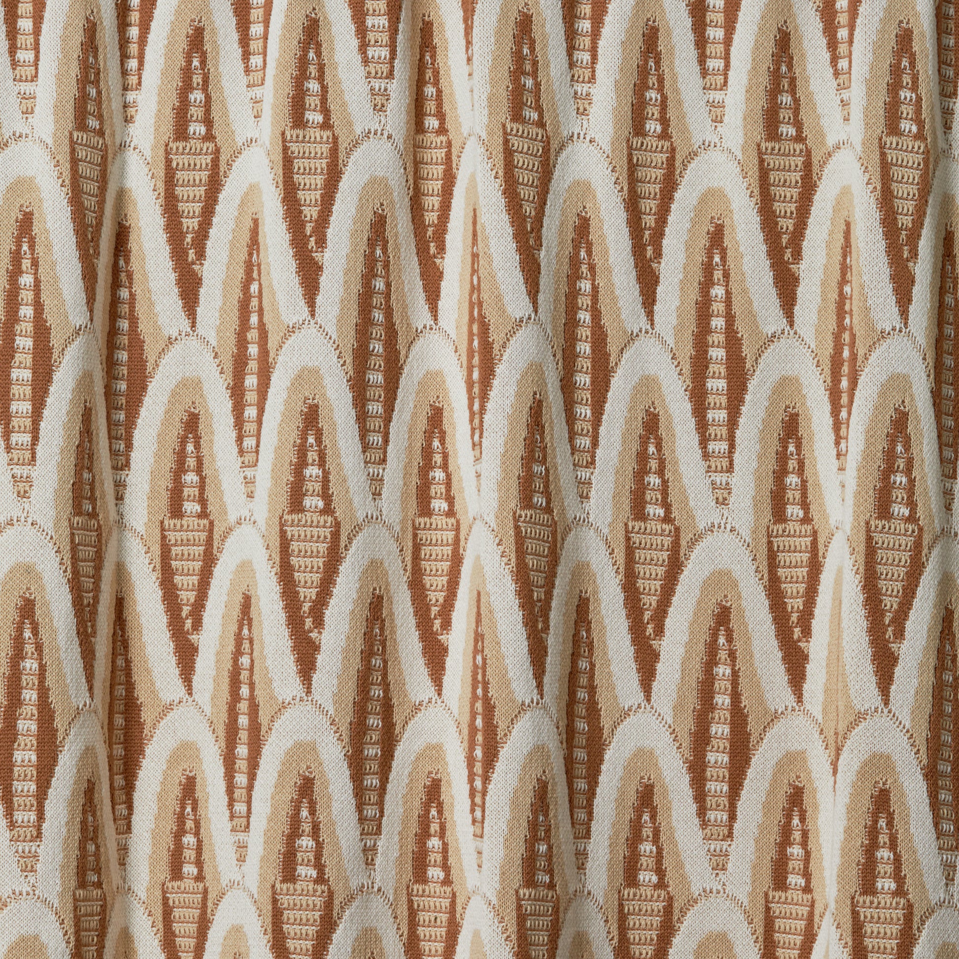 Russet/Tan Deco Skyscraper Cotton Throw Blanket