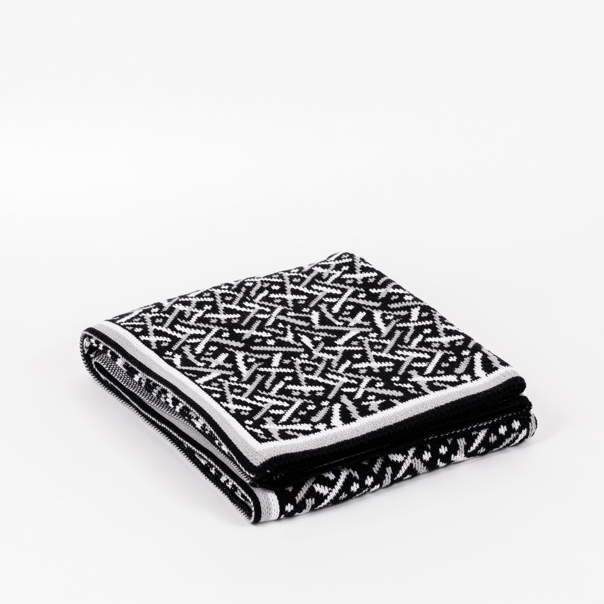 Black Combo Stardust Cotton Throw Blanket