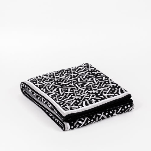 Black Combo Stardust Cotton Throw Blanket