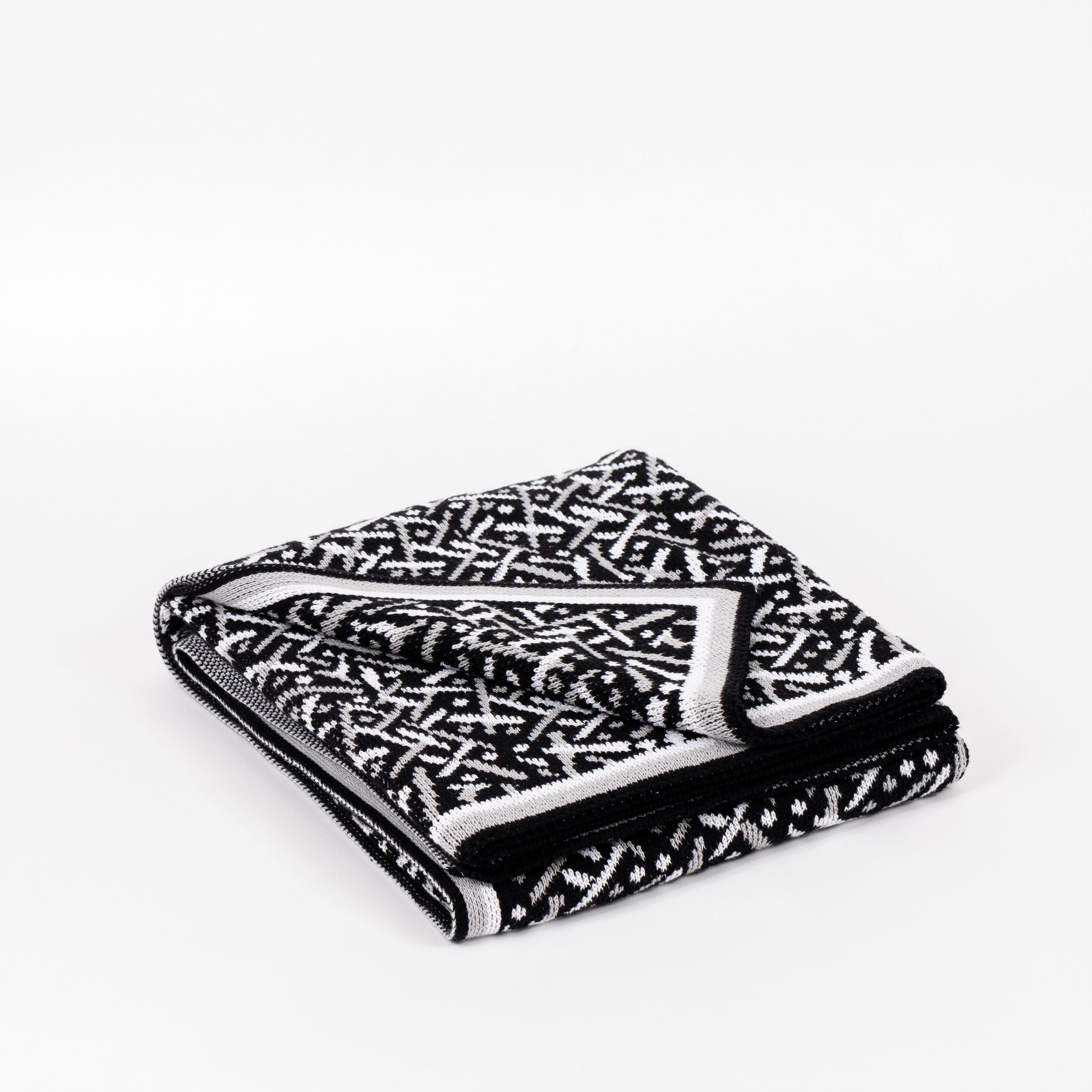 Black Combo Stardust Cotton Throw Blanket