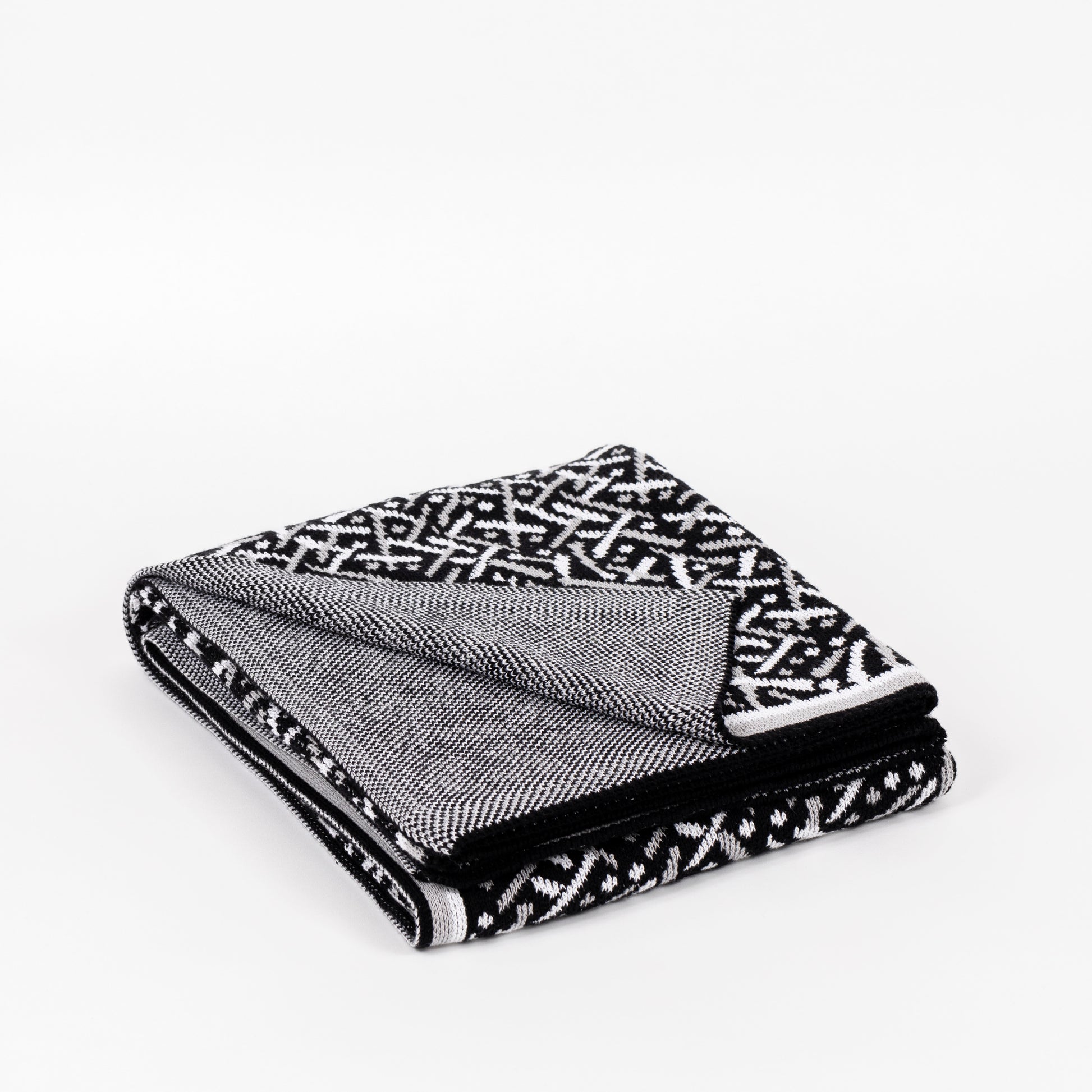 Black Combo Stardust Cotton Throw Blanket