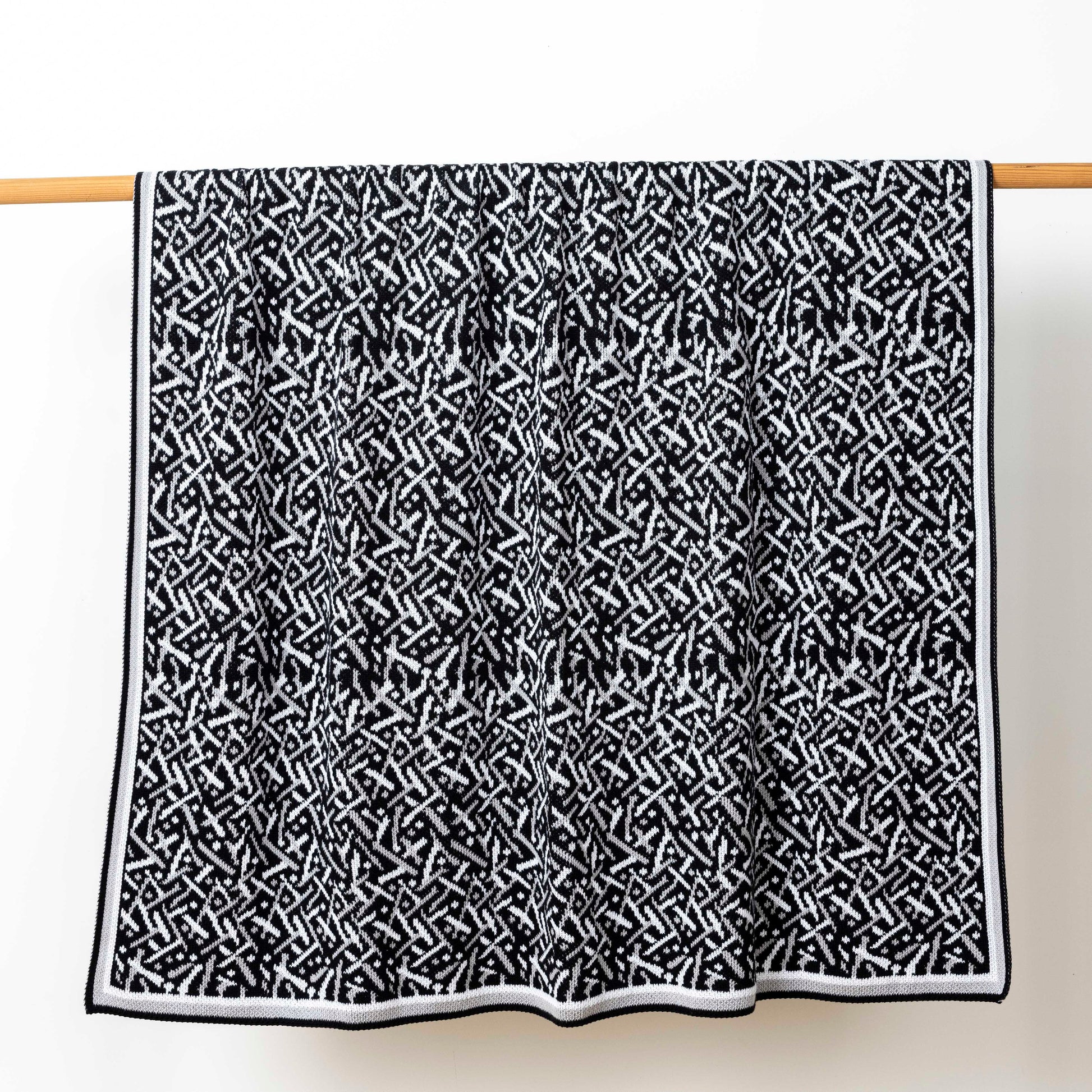 Black Combo Stardust Cotton Throw Blanket