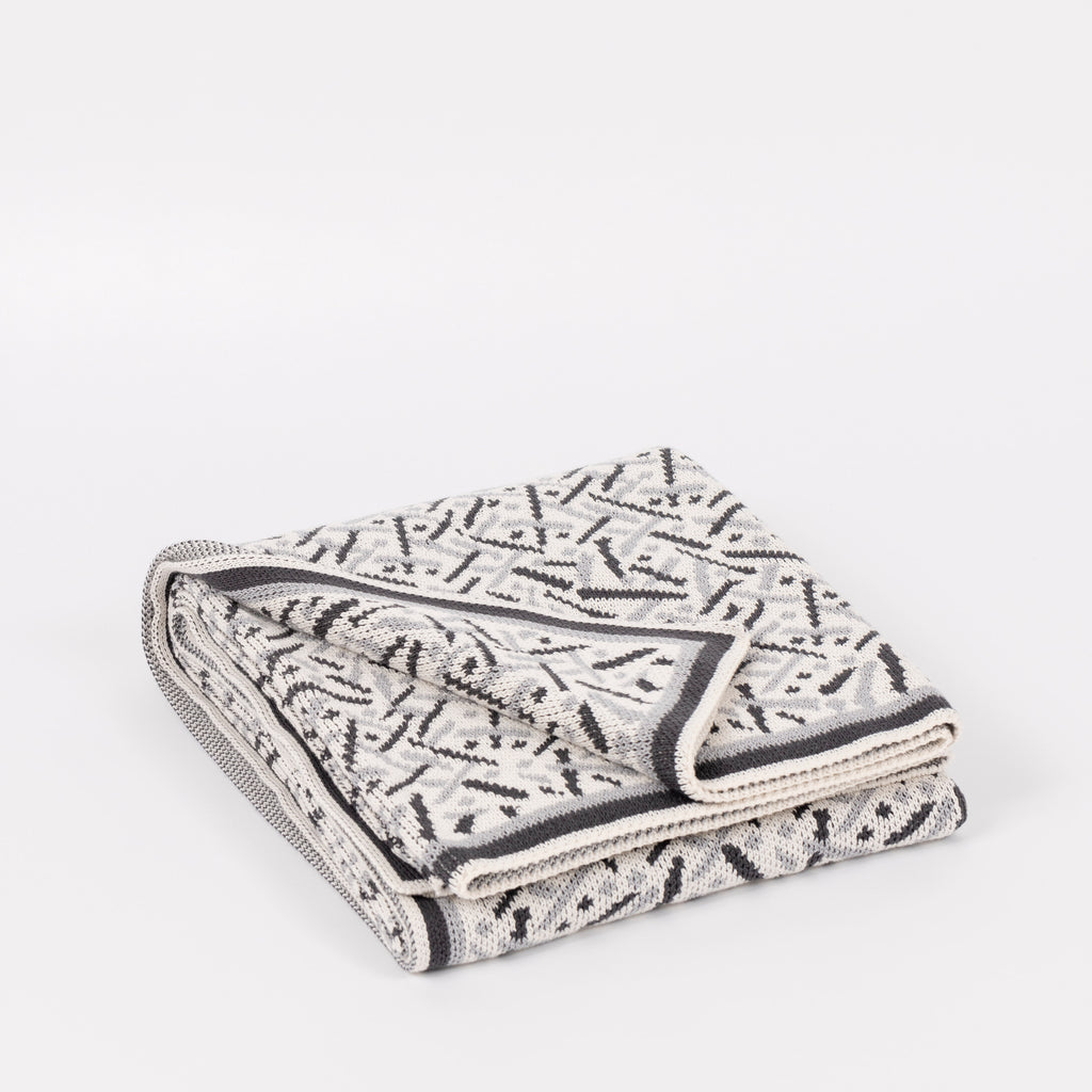 Grey Combo Stardust Cotton Throw Blanket