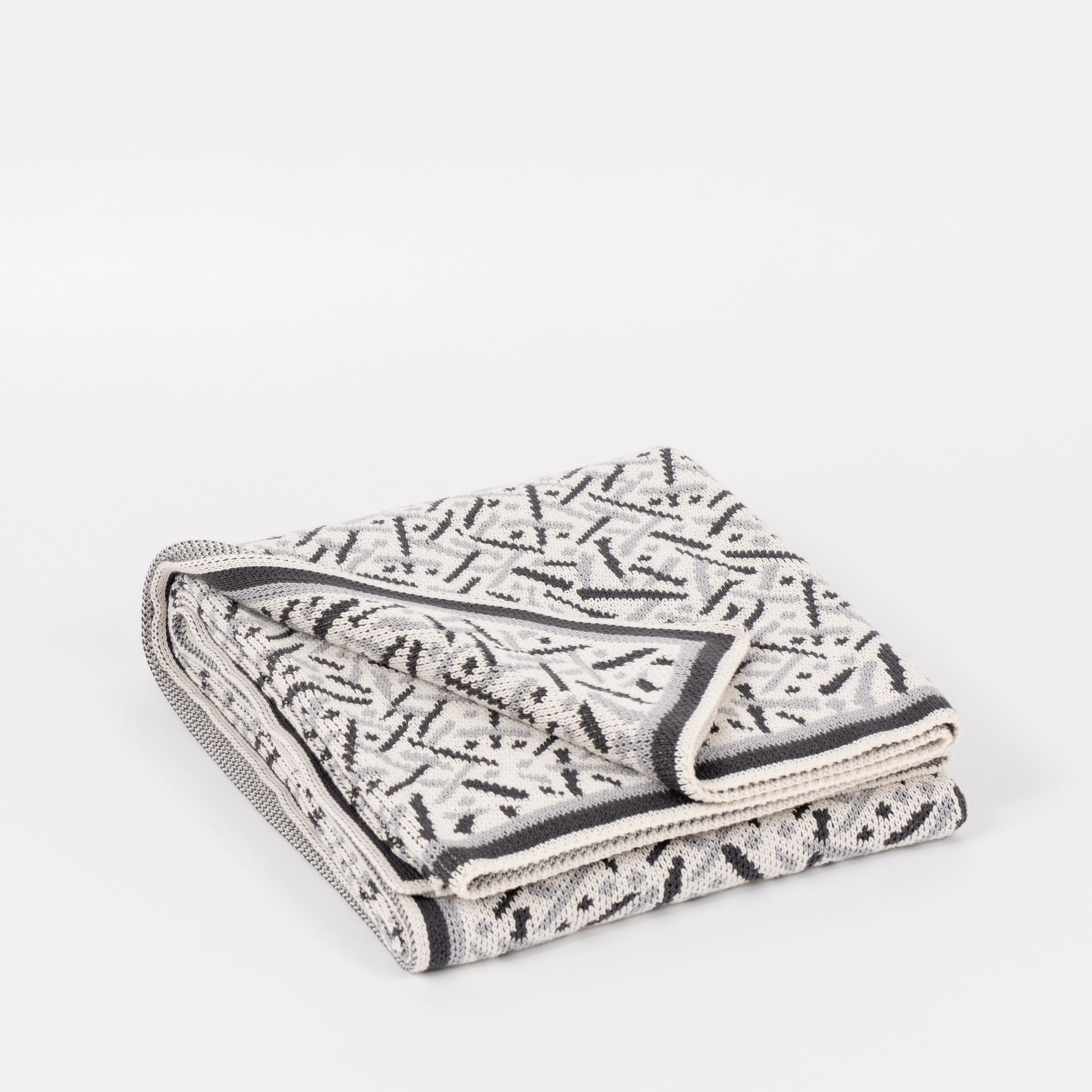 Grey Combo Stardust Cotton Throw Blanket