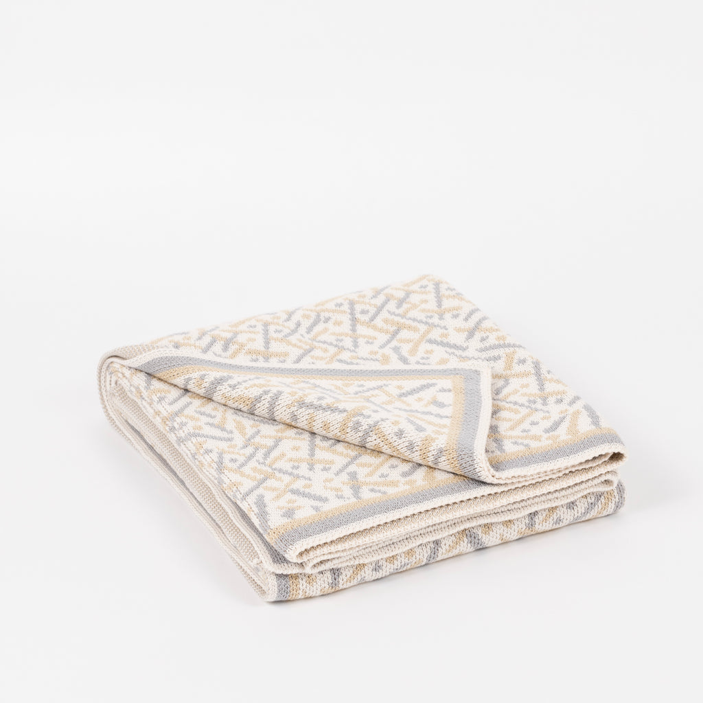 Tan Combo Stardust Cotton Throw Blanket