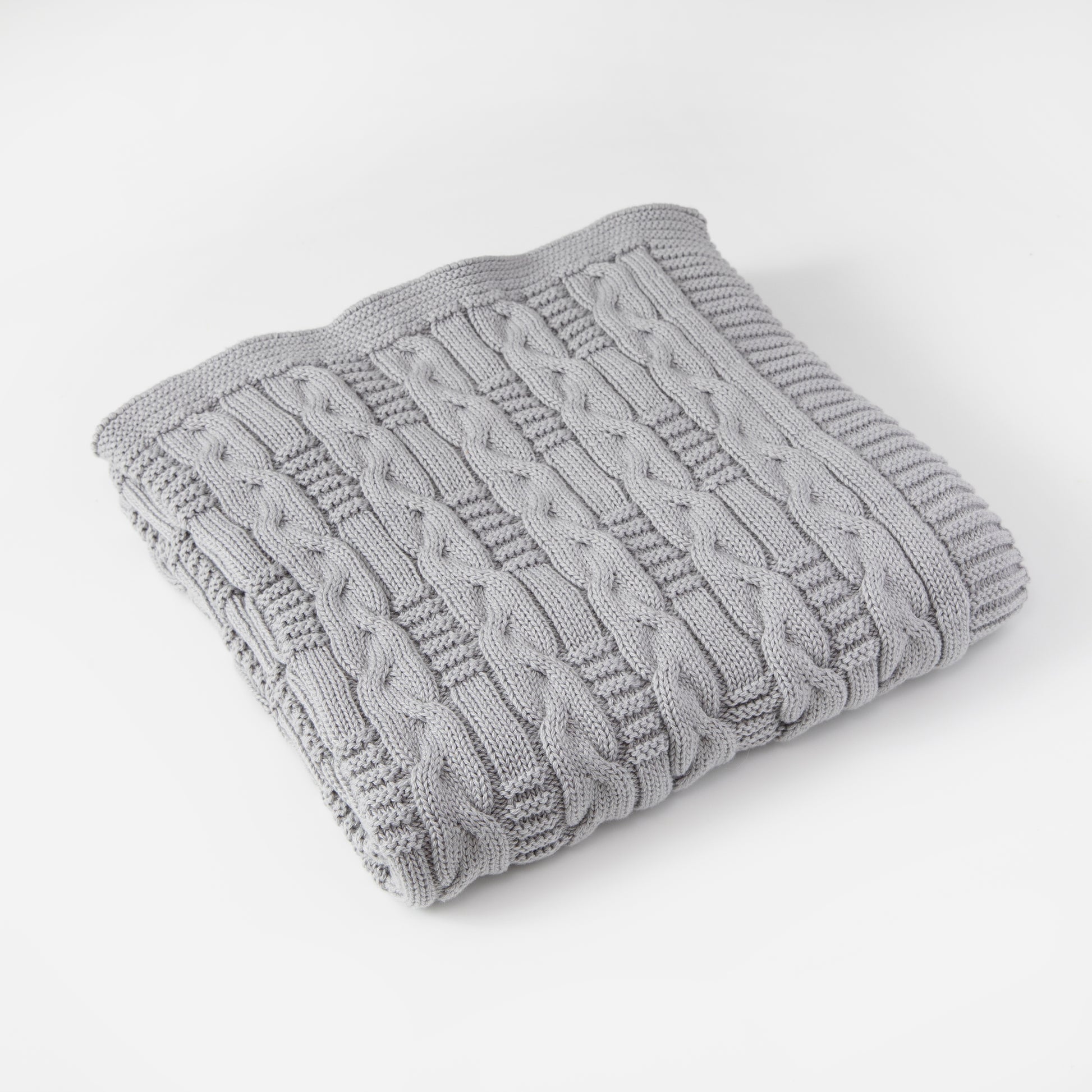Light Grey Mini Braids Baby Blanket