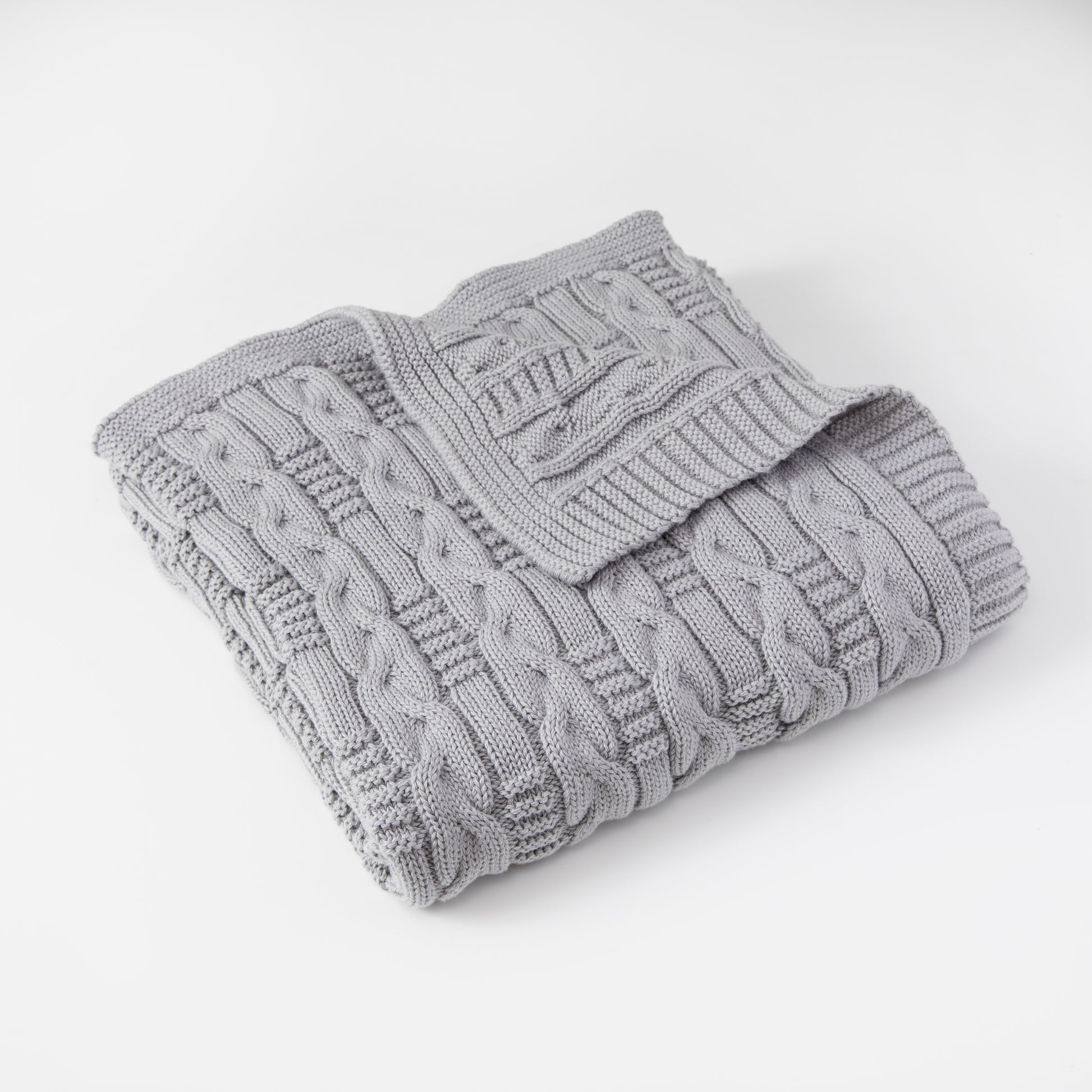 Light Grey Mini Braids Baby Blanket