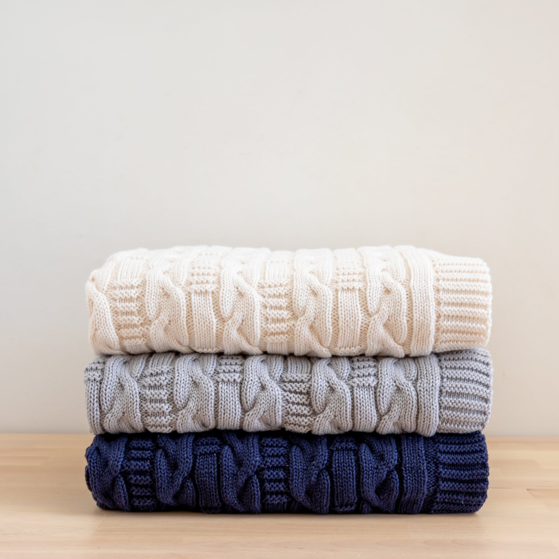 Light Grey Mini Braids Baby Blanket