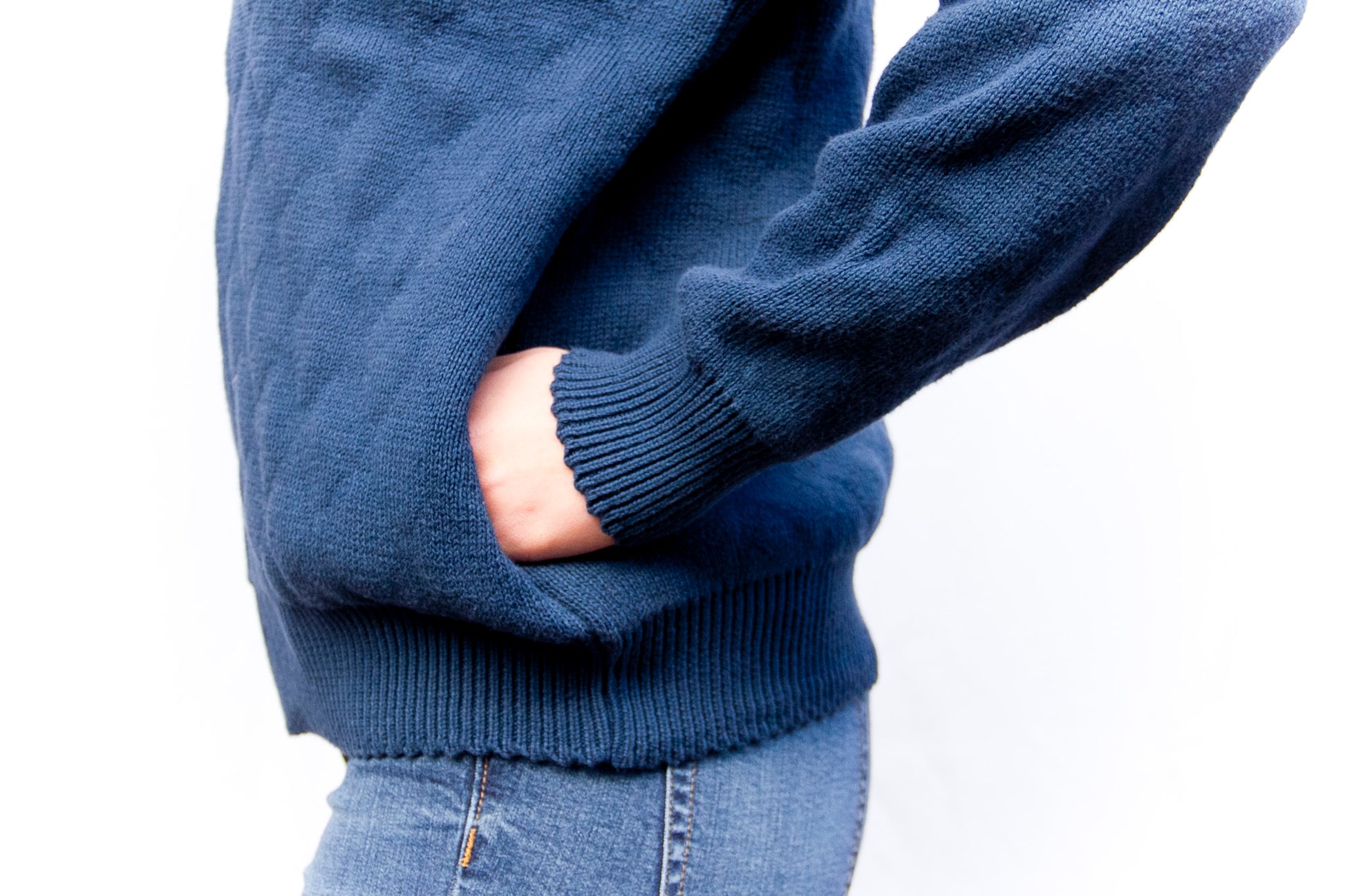 French Blue Quilted Zipper Cardigan (Originally $139.00)