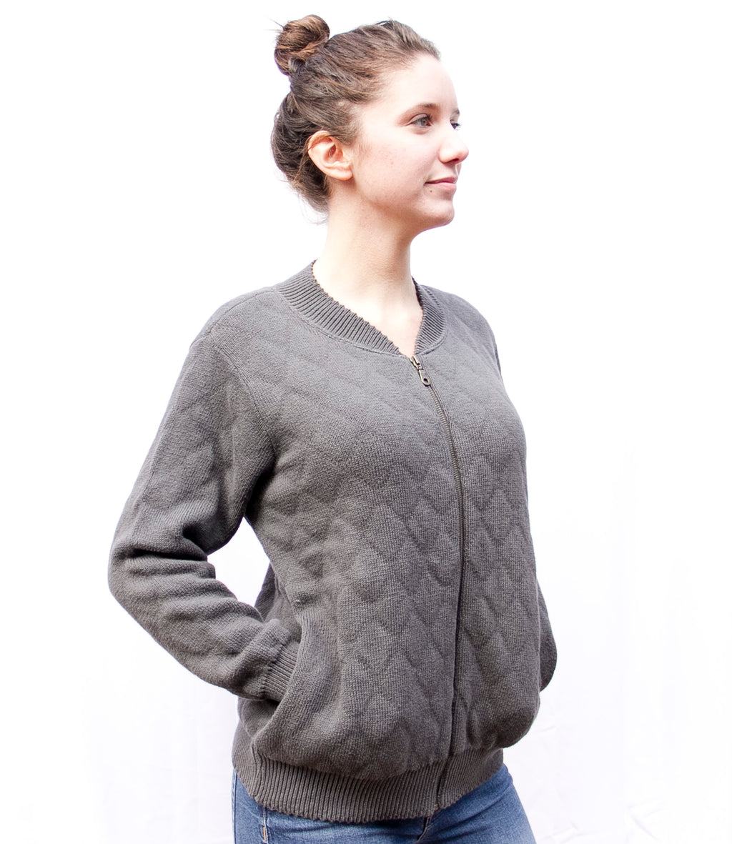 Storm Quilted Zipper Cardigan (Originally $139.99)