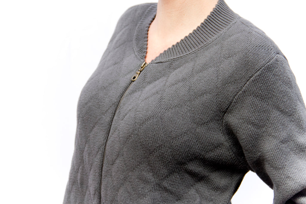 Storm Quilted Zipper Cardigan (Originally $139.99)