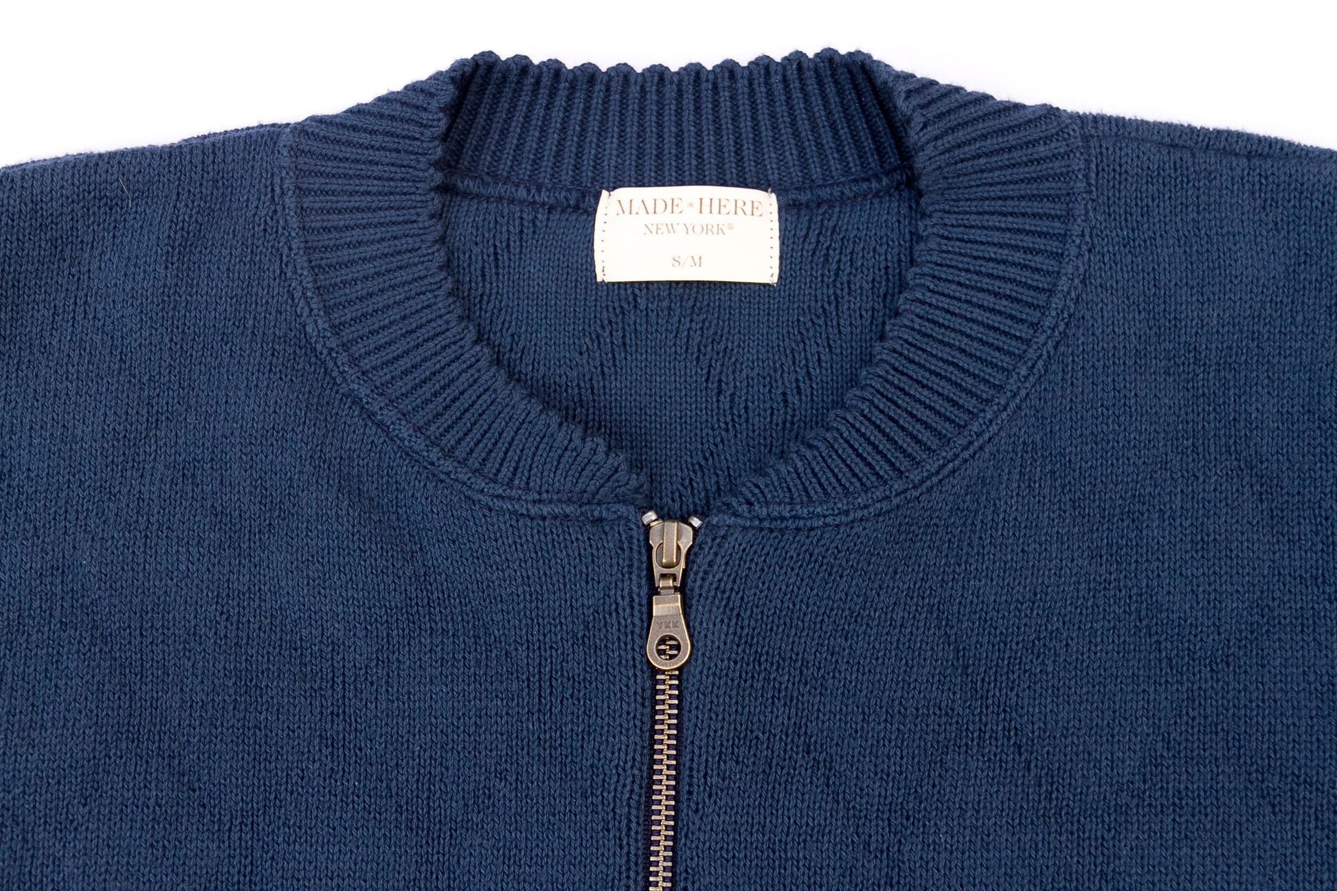 French Blue Quilted Zipper Cardigan (Originally $139.00)