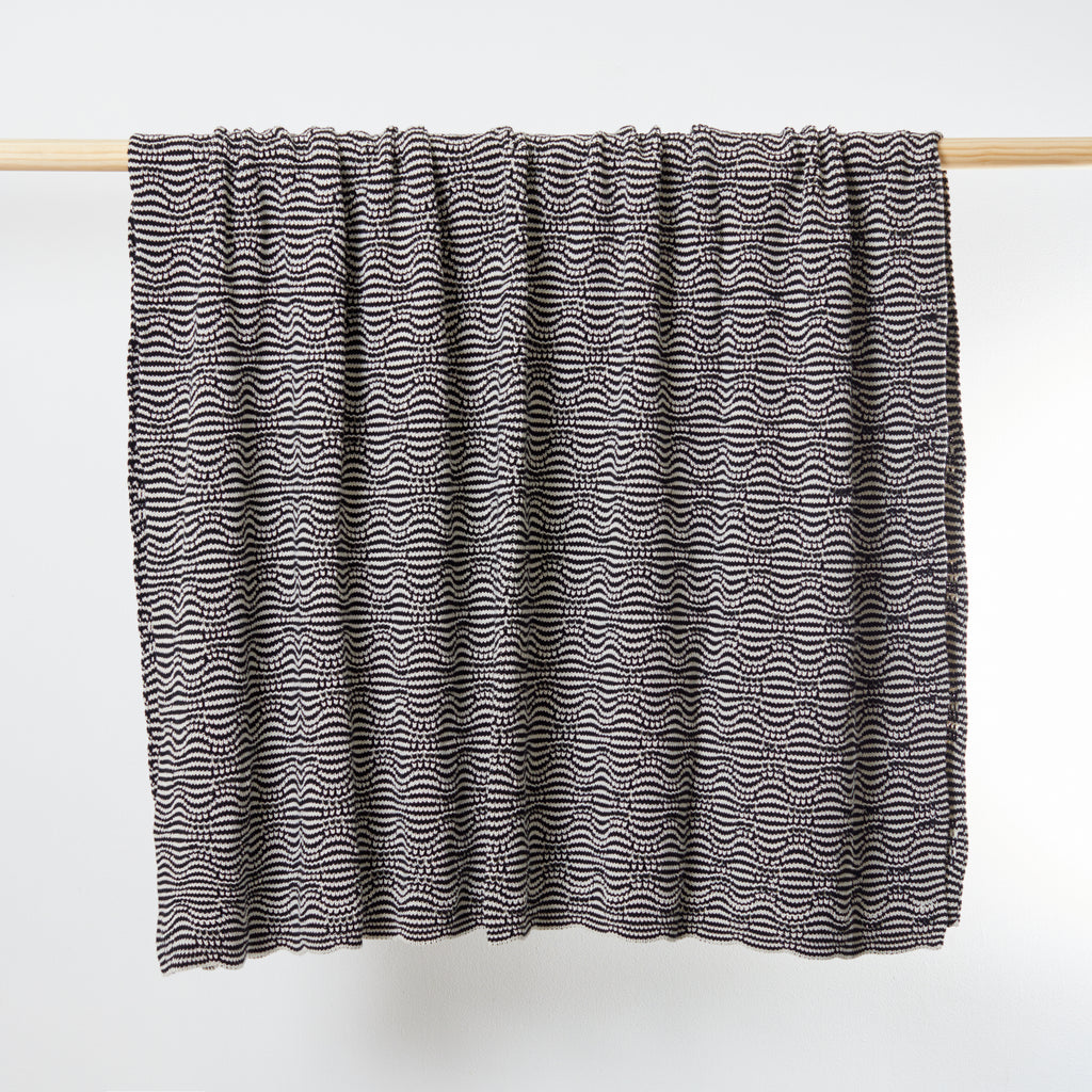 Lightweight Optical Stripe Throw Blanket
