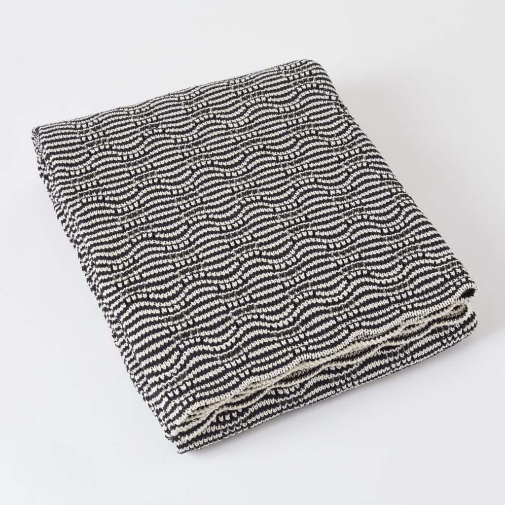 Lightweight Optical Stripe Throw Blanket