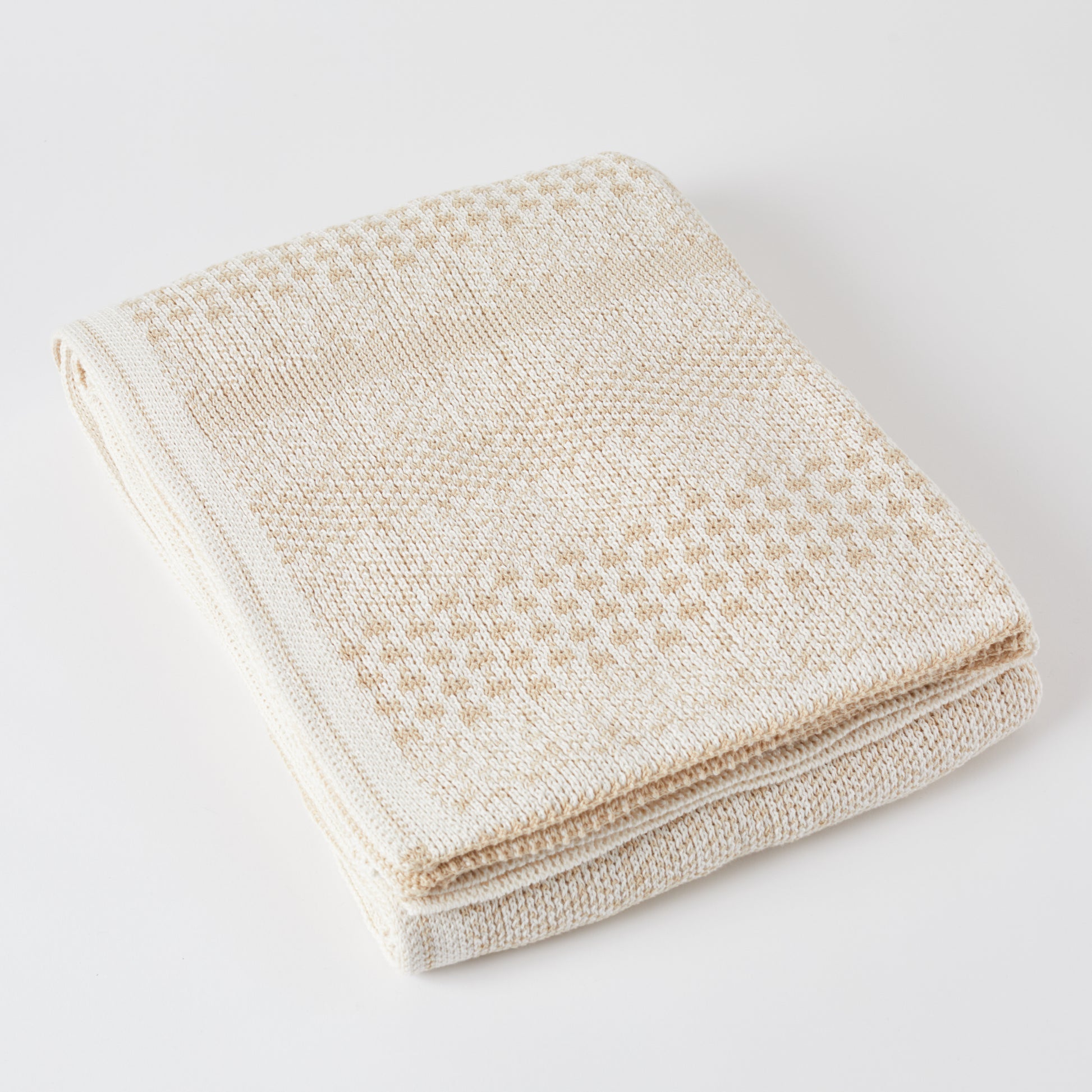 Tan Pixels Throw Blanket