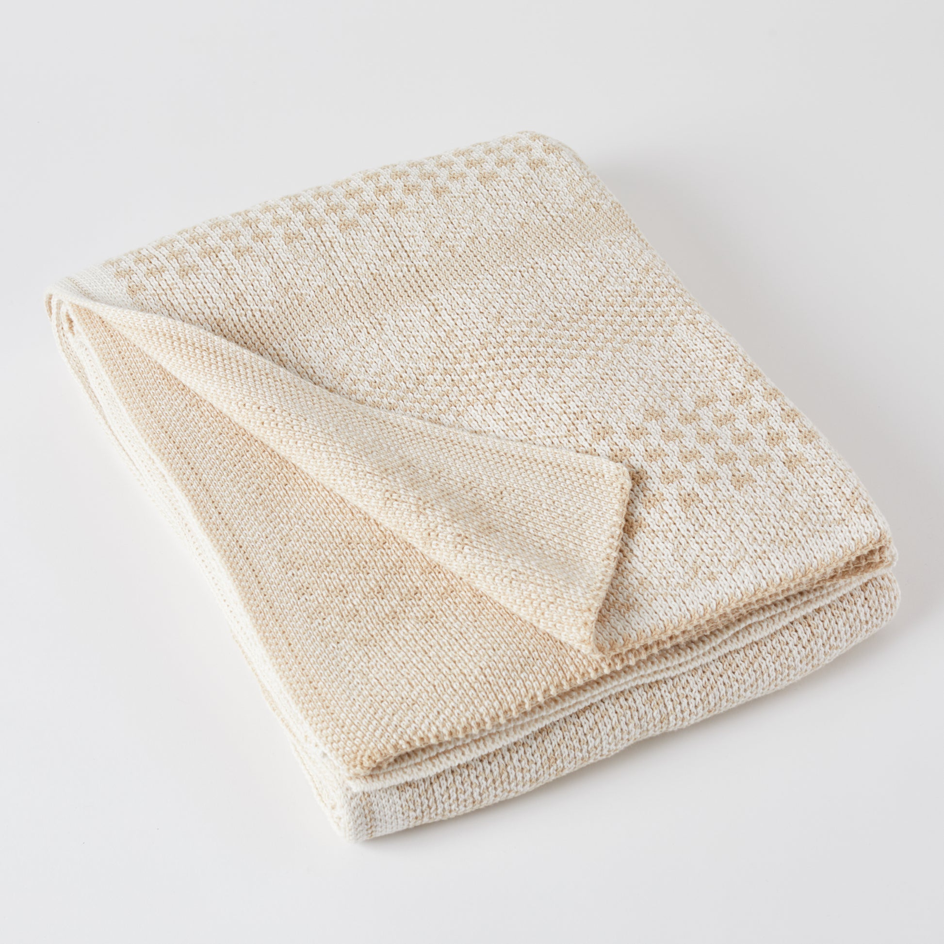 Tan Pixels Throw Blanket