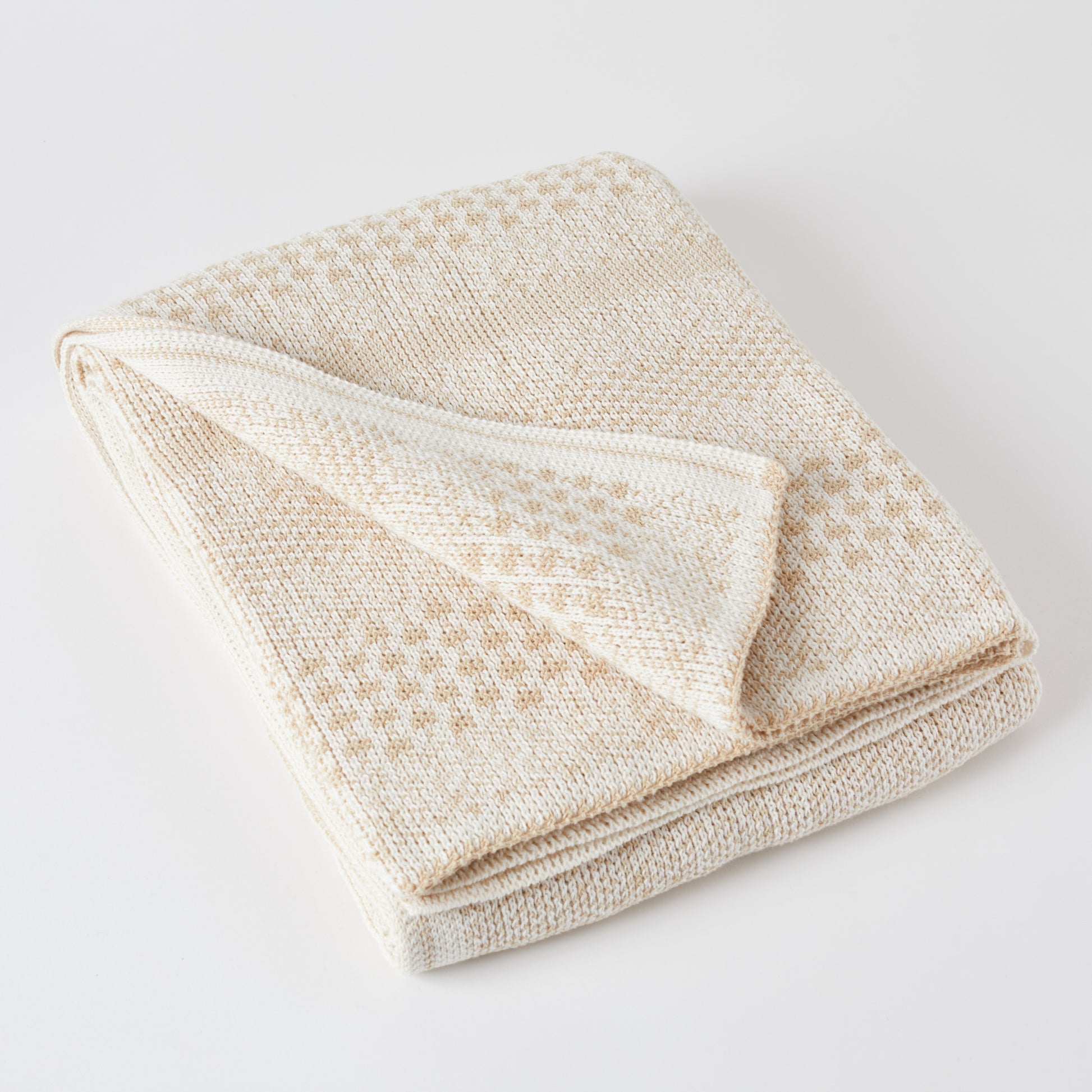 Tan Pixels Throw Blanket